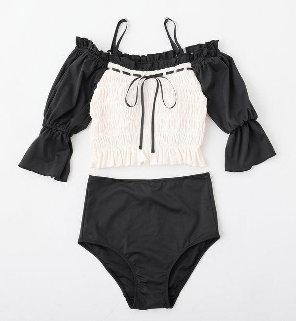  「swimwear/シャーリング配色リボン(3点セット)」|その他|