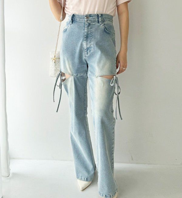  「サイドあき美脚ストレッチデニム」|その他|