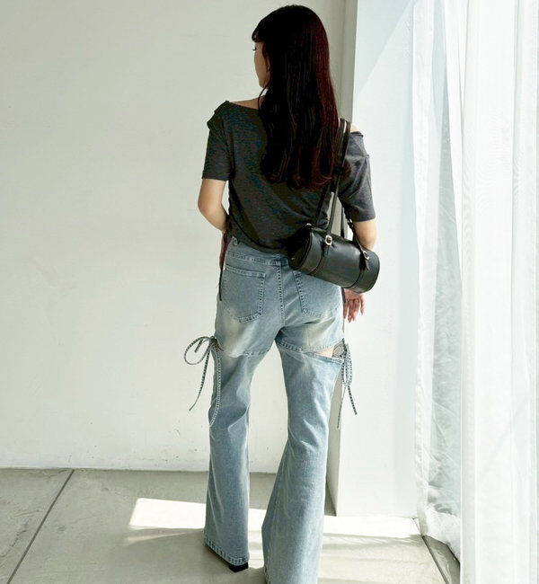  「サイドあき美脚ストレッチデニム」|その他|