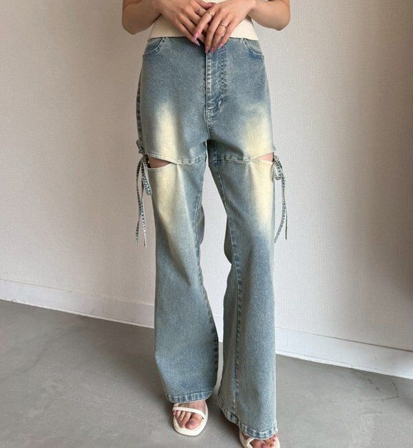  「サイドあき美脚ストレッチデニム」|その他|