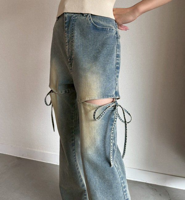  「サイドあき美脚ストレッチデニム」|その他|