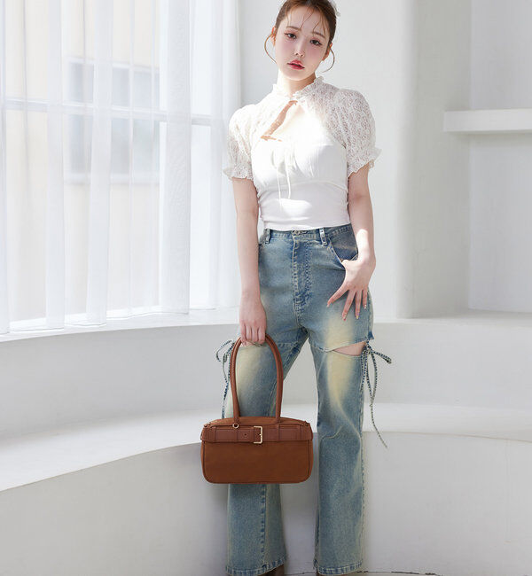  「サイドあき美脚ストレッチデニム」|その他|