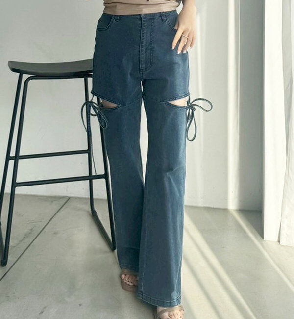  「サイドあき美脚ストレッチデニム」|その他|