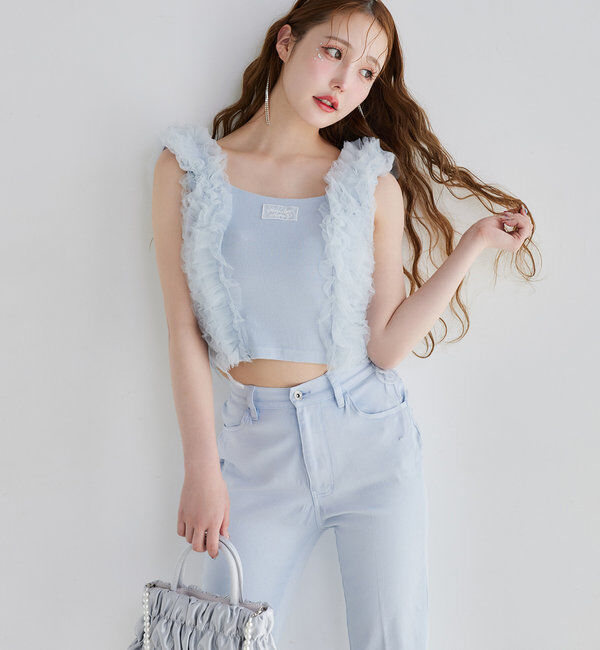  「【moon light marine collection】チュールフリルタンク」|プルオーバー|