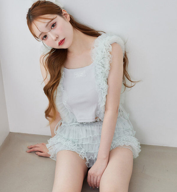  「【moon light marine collection】チュールフリルタンク」|プルオーバー|