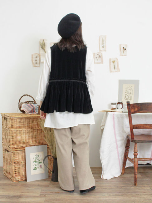 Samansa Mos2「透けベロア前後2WAYベスト」|ダウンベスト・ベスト|