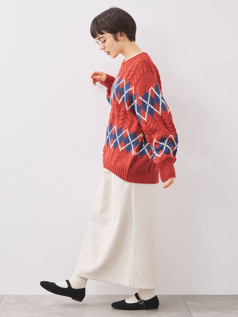 SM2「ケーブルアーガイル柄ニット」|ニット・セーター|