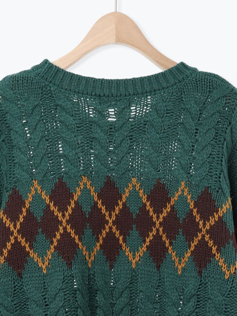 SM2「ケーブルアーガイル柄ニット」|ニット・セーター|