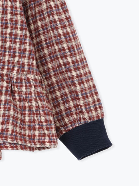 Samansa Mos2 Lagom「チェック切替ティアードチュニック」|Tシャツ・カットソー|