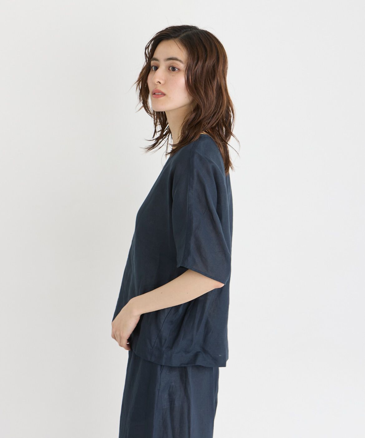 7-IDconcept.「リネンコクーンブラウス」|シャツ・ブラウス|