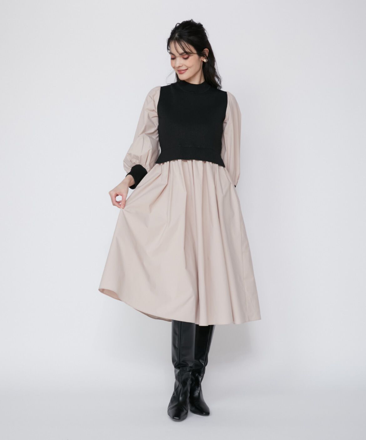 Maglie le cassetto「《大きいサイズ》ドッキングワンピース《M Maglie le cassetto》」|ワンピース|