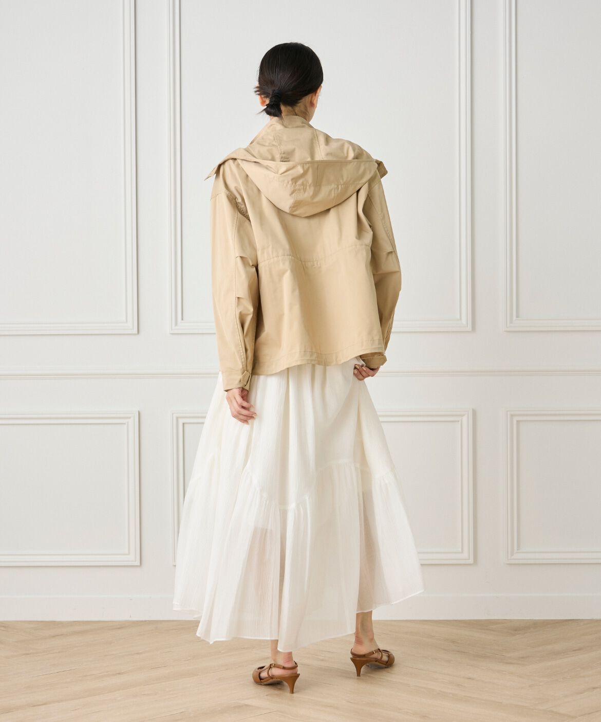 INED「《大きいサイズ》ショートモッズコート」|ミリタリー・モッズコート|