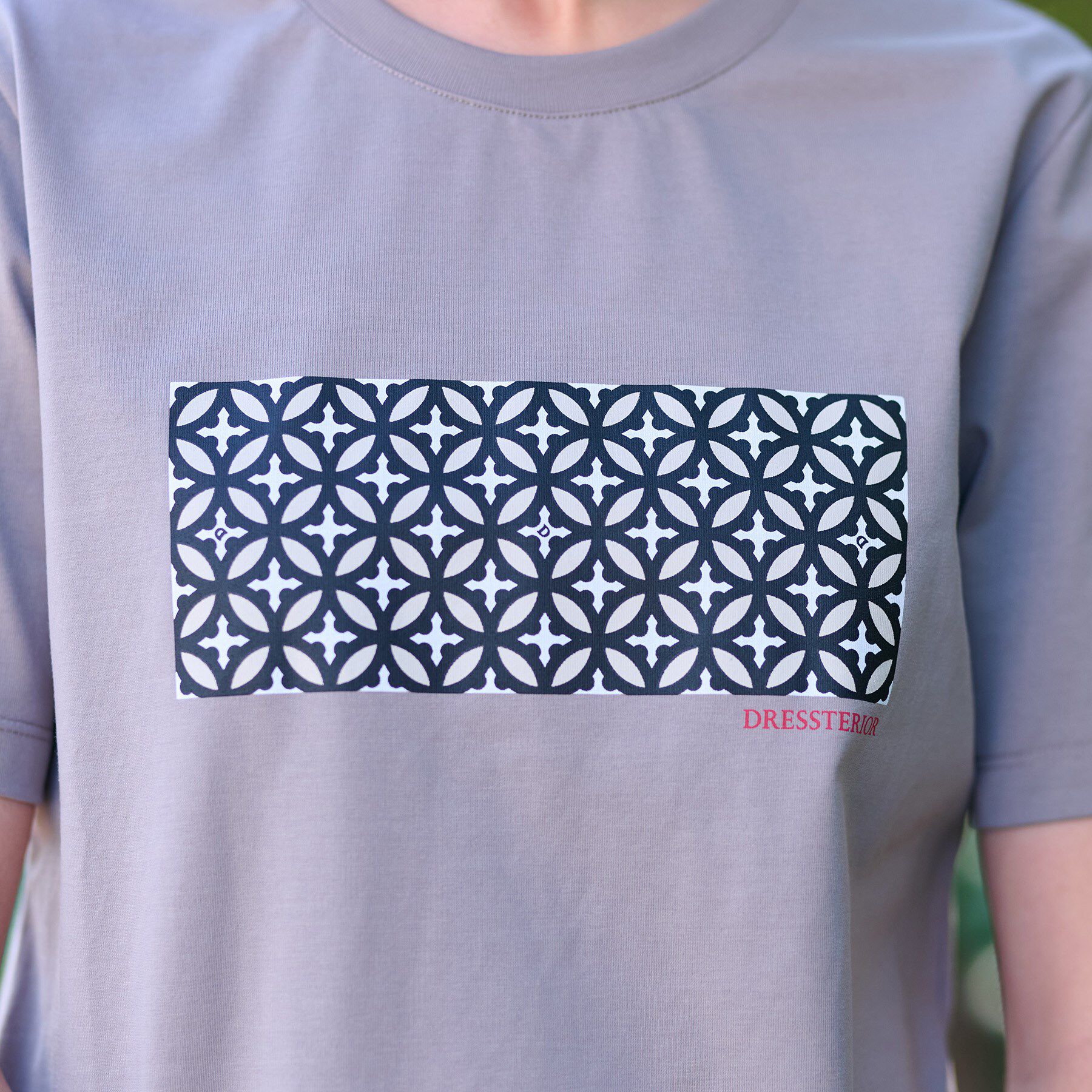 DRESSTERIOR「【接触冷感/UVカット】バックブリーズテックオーバーラップサークルプリントTシャツ」|Tシャツ・カットソー|