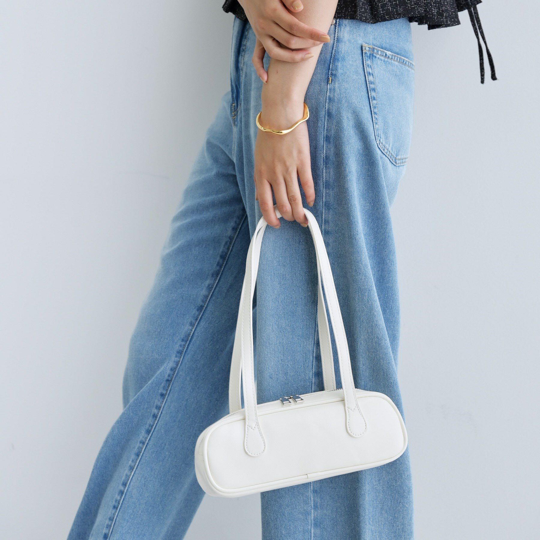 GALLEST「スクエアスモールボストン」|ハンドバッグ|ホワイト(001)