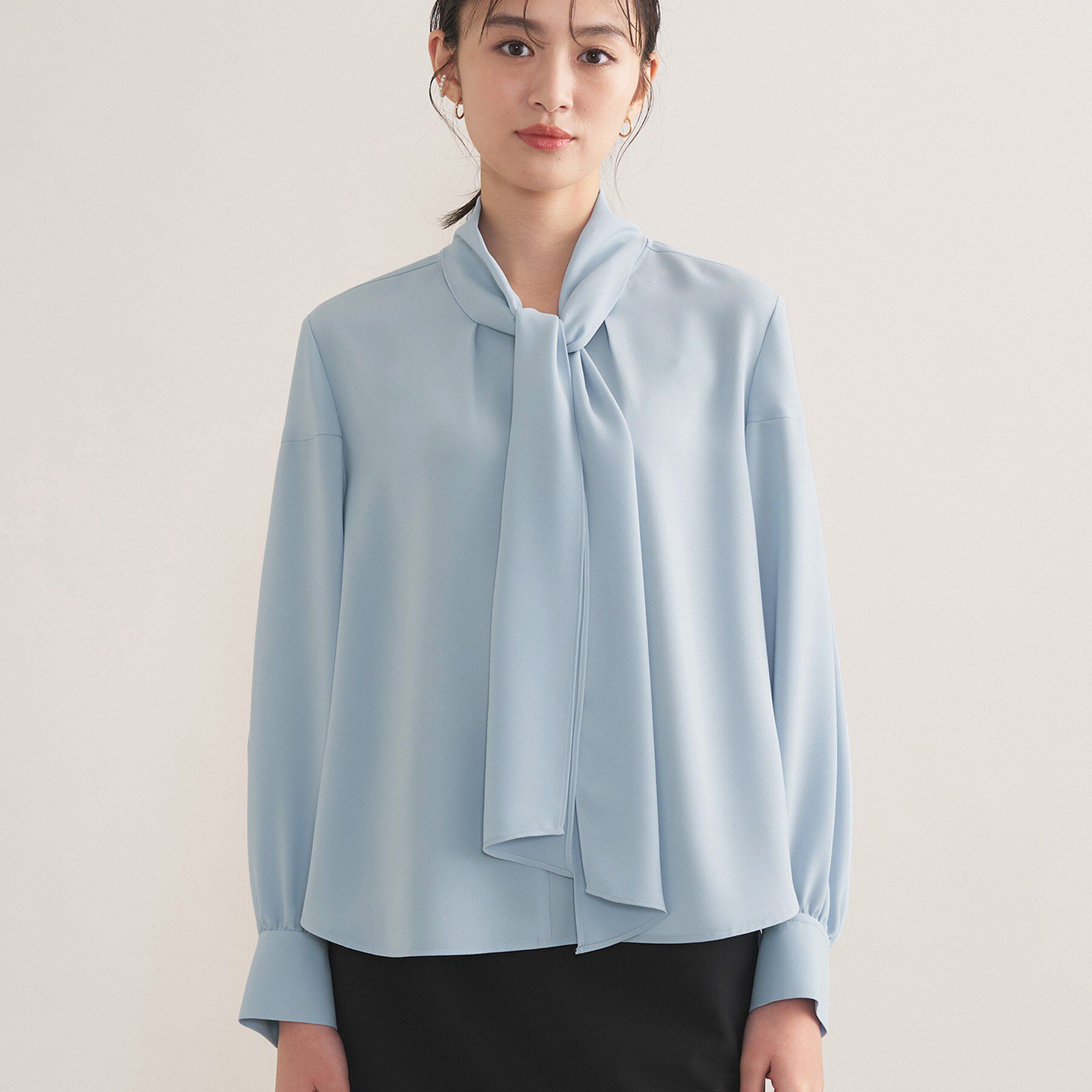 INDIVI「【セレモニー／洗える】ジョーゼットボウタイブラウス」|シャツ・ブラウス|