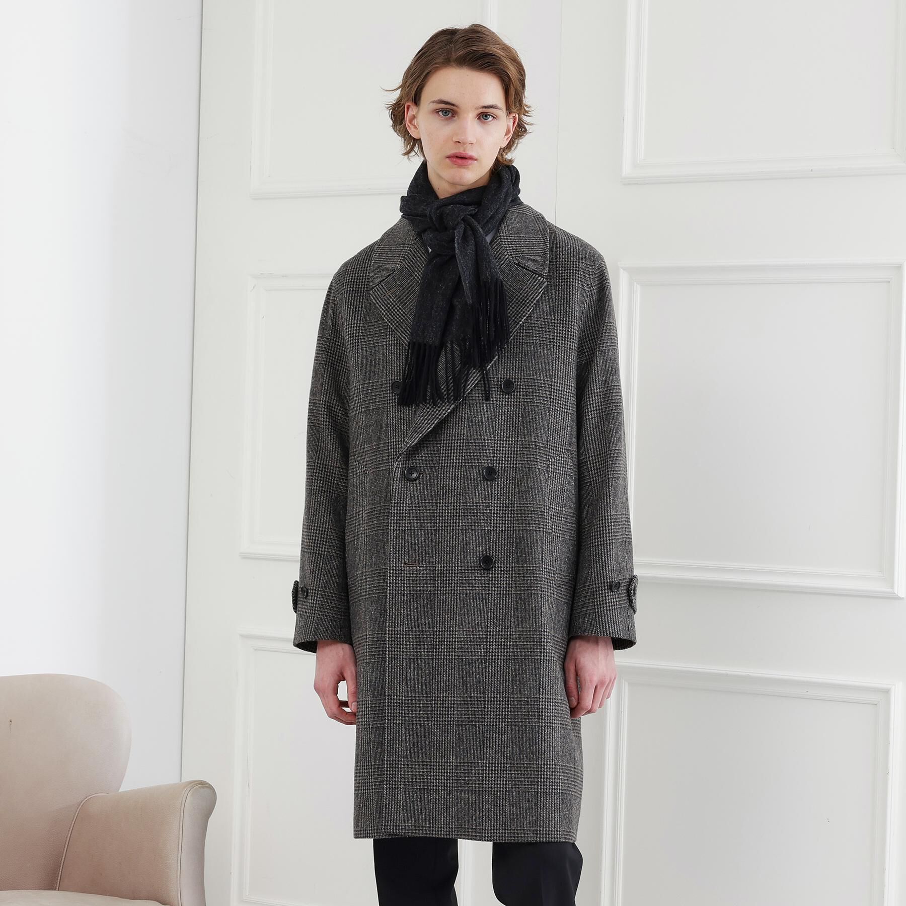 TAKEO KIKUCHI「【ラッピング巾着セット】カシミヤブレンド リバーシブルマフラー」|ストール|