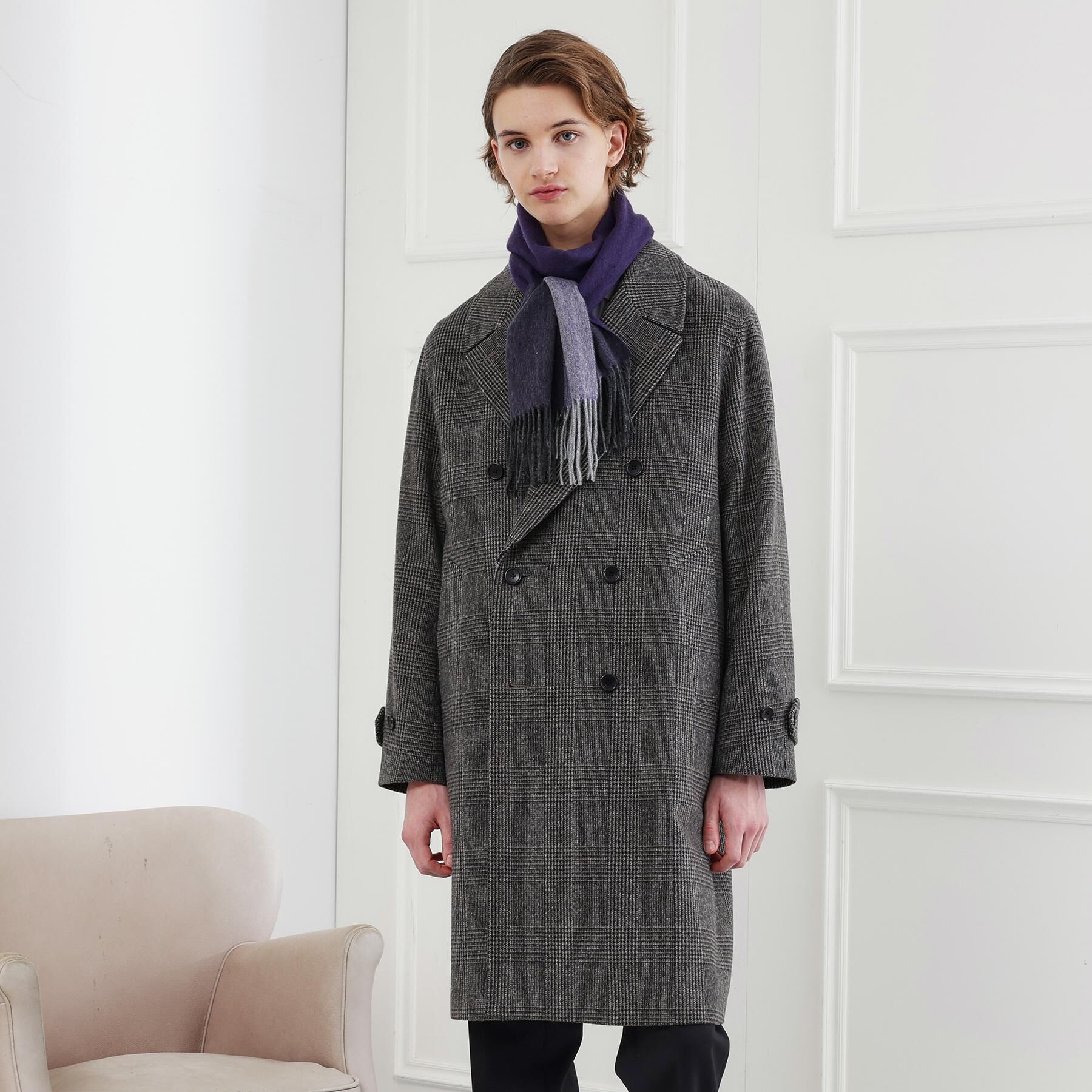 TAKEO KIKUCHI「【ラッピング巾着セット】カシミヤブレンド リバーシブルマフラー」|ストール|