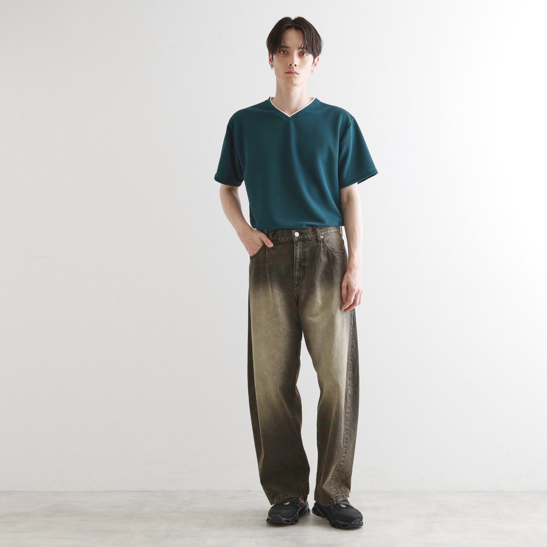 tk.TAKEO KIKUCHI「フェイクレイヤードVネックカットソー」|Tシャツ・カットソー|