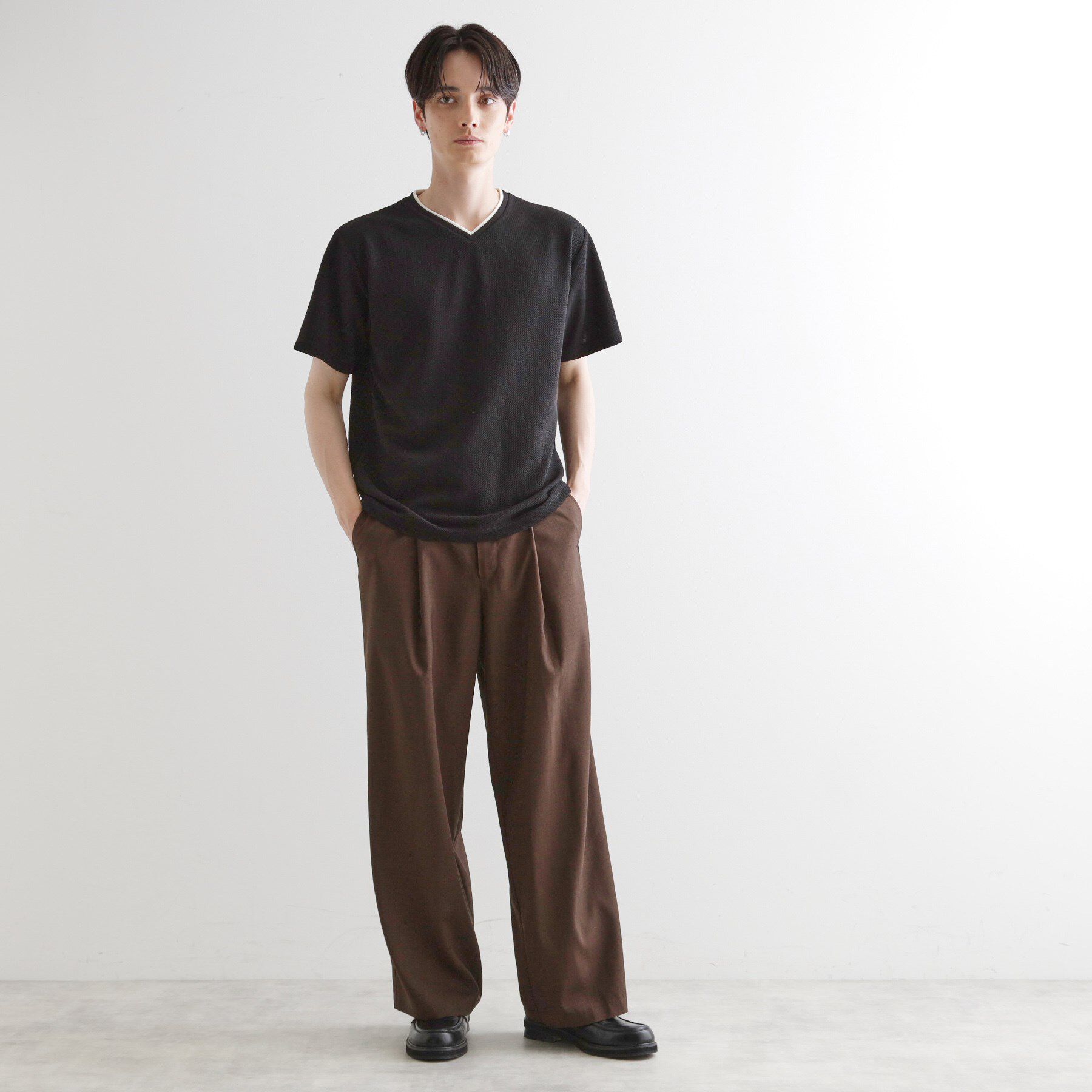 tk.TAKEO KIKUCHI「フェイクレイヤードVネックカットソー」|Tシャツ・カットソー|