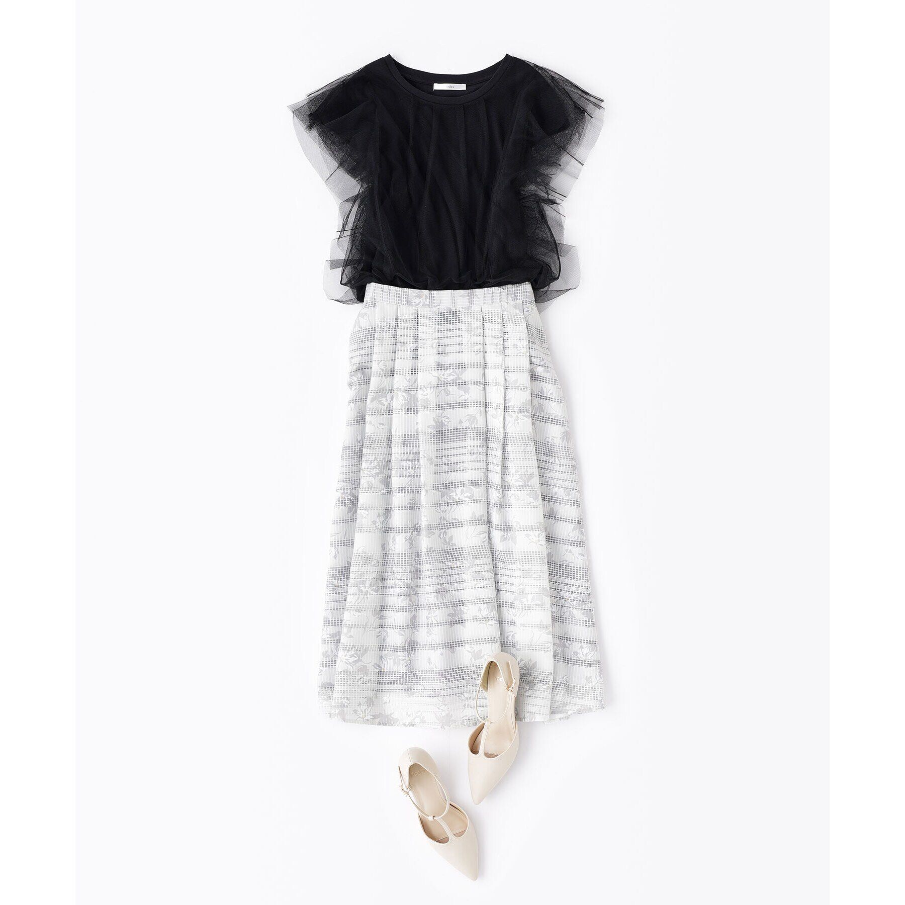 index「フラワータックフレアスカート【洗濯機洗い可/防シワ】」|スカート|