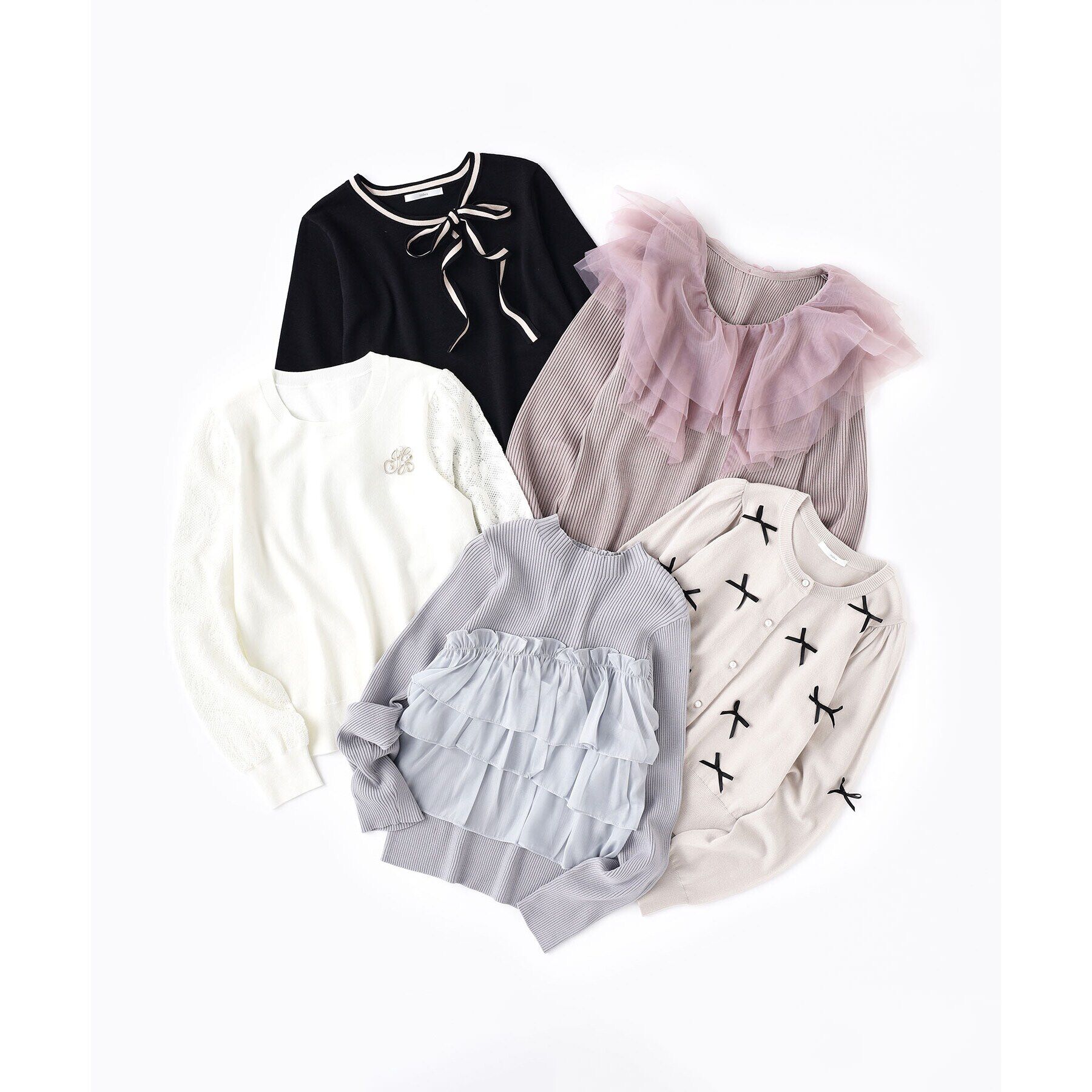 index「バイカラーボウタイプルニット【洗濯機洗い可】」|ニット・セーター|