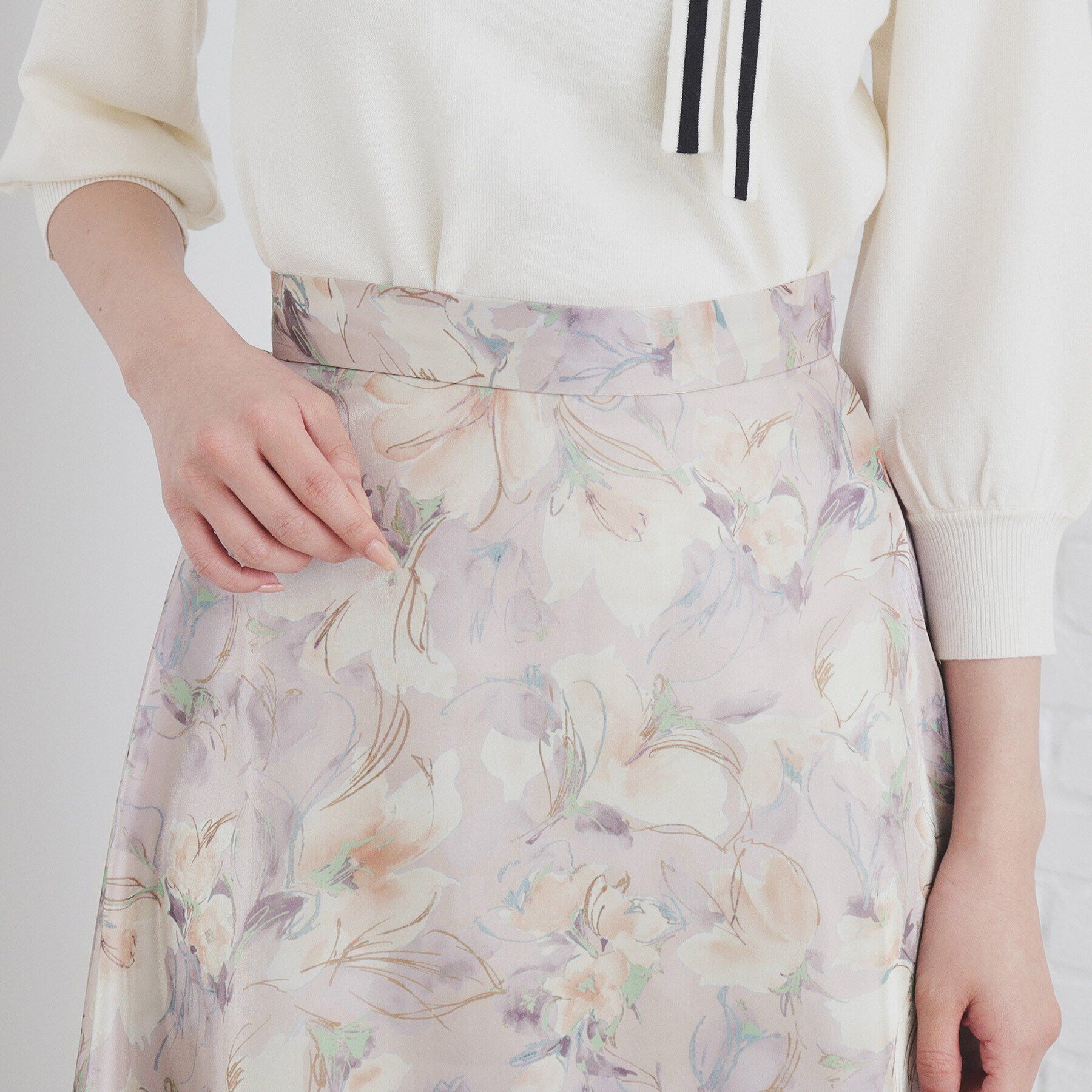 index「オーガンジーフラワーフレアスカート【洗濯機洗い可/イージーアイロン】」|スカート|