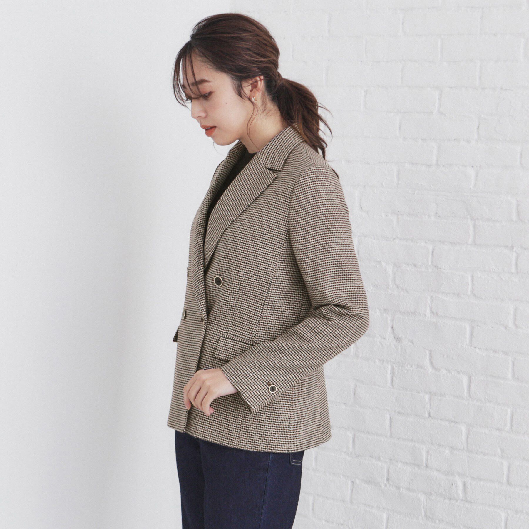 index「《BAILA掲載》ダブルクロスジャケット/セットアップ対応【洗える/イージーアイロン】」|テーラードジャケット|