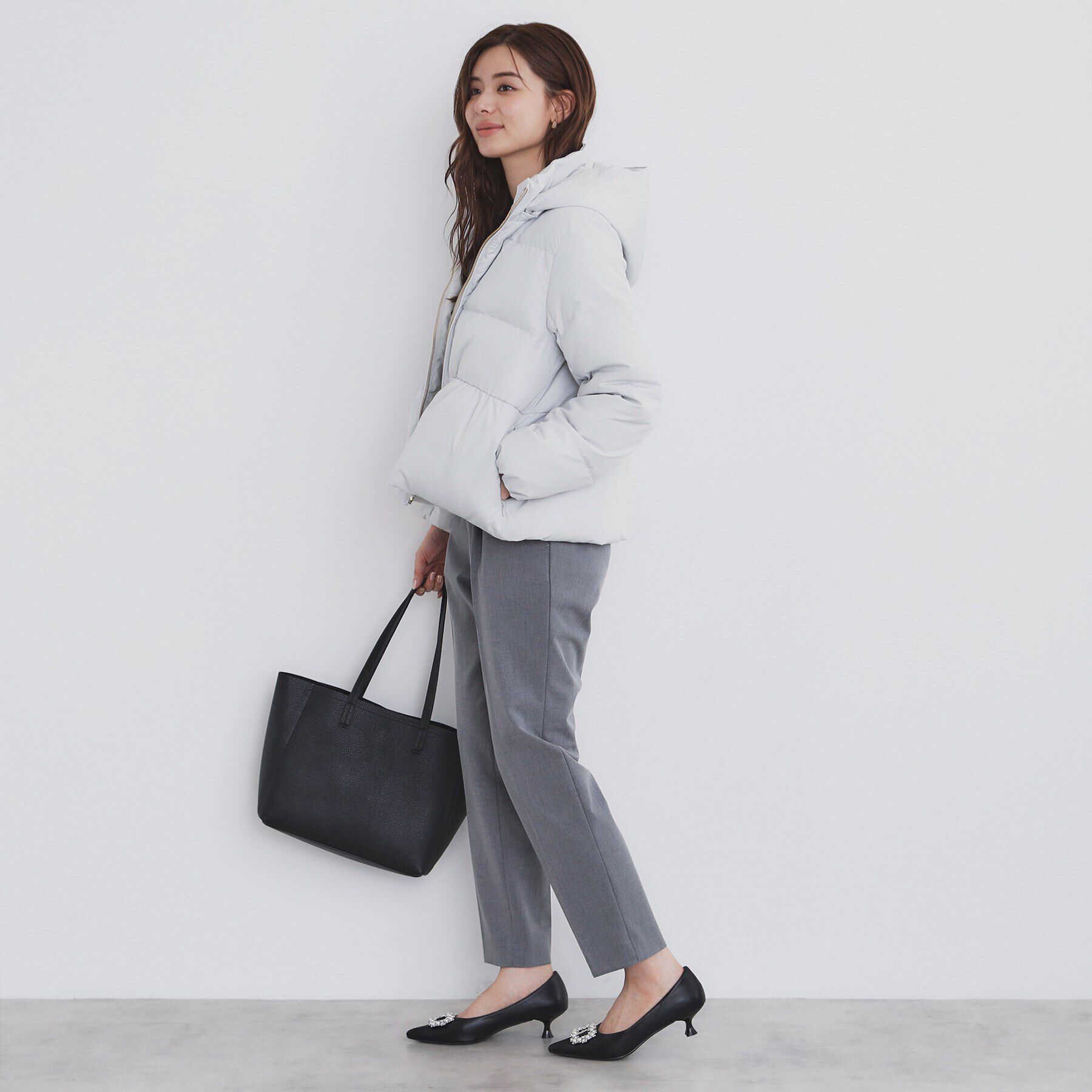 index「河田ダウン ライトペプラムコート【洗濯機洗い可/撥水/静電気防止裏地】」|ダウン|