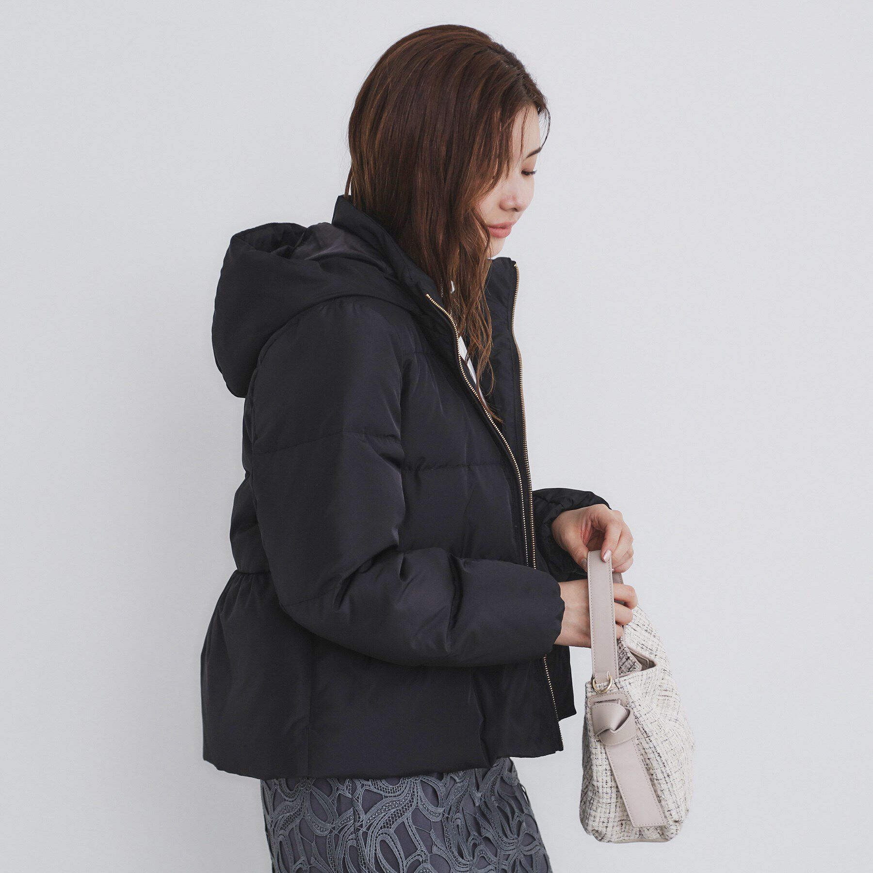 index「河田ダウン ライトペプラムコート【洗濯機洗い可/撥水/静電気防止裏地】」|ダウン|