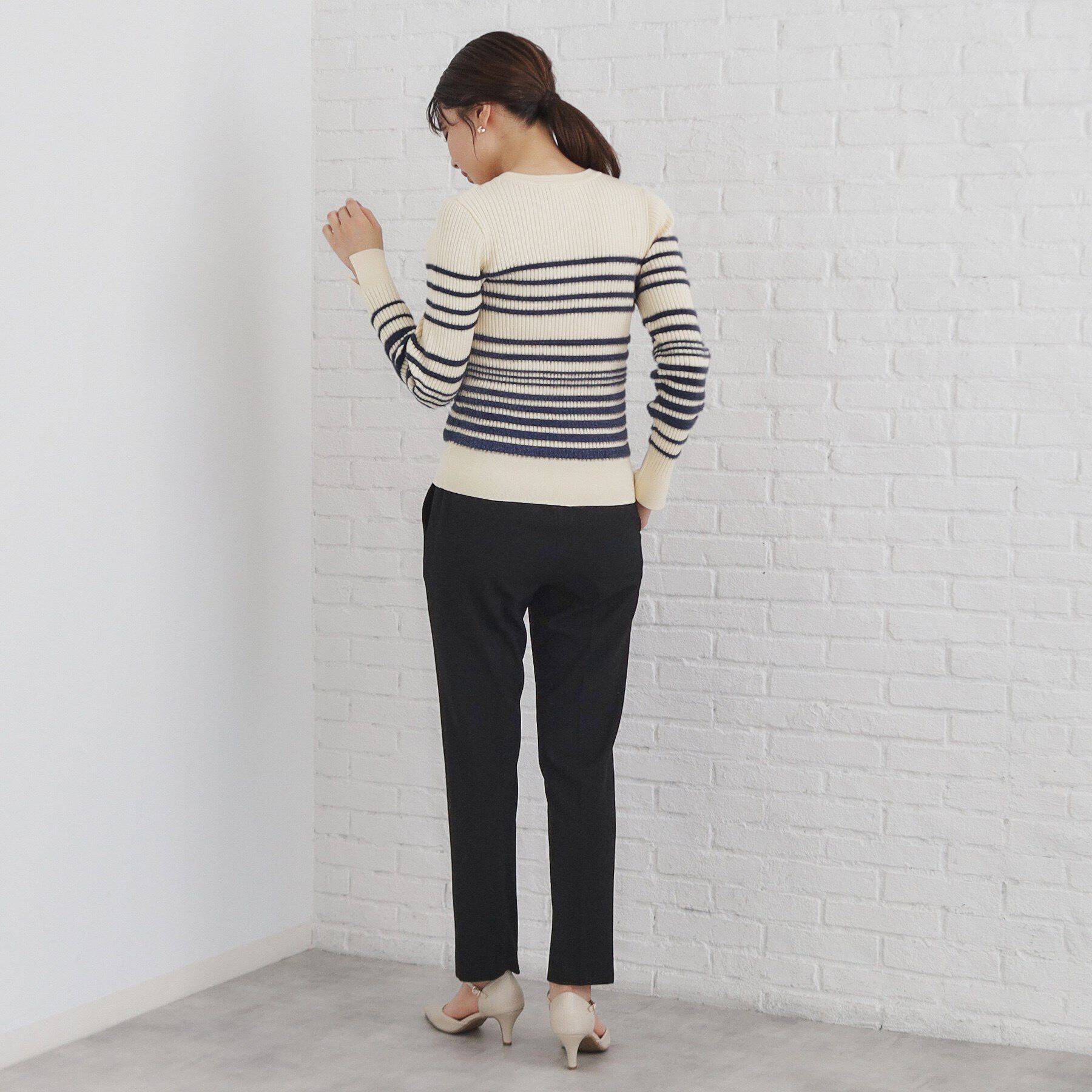 index「フェザーランダムボーダーリブニット【洗濯機洗い可】」|ニット・セーター|