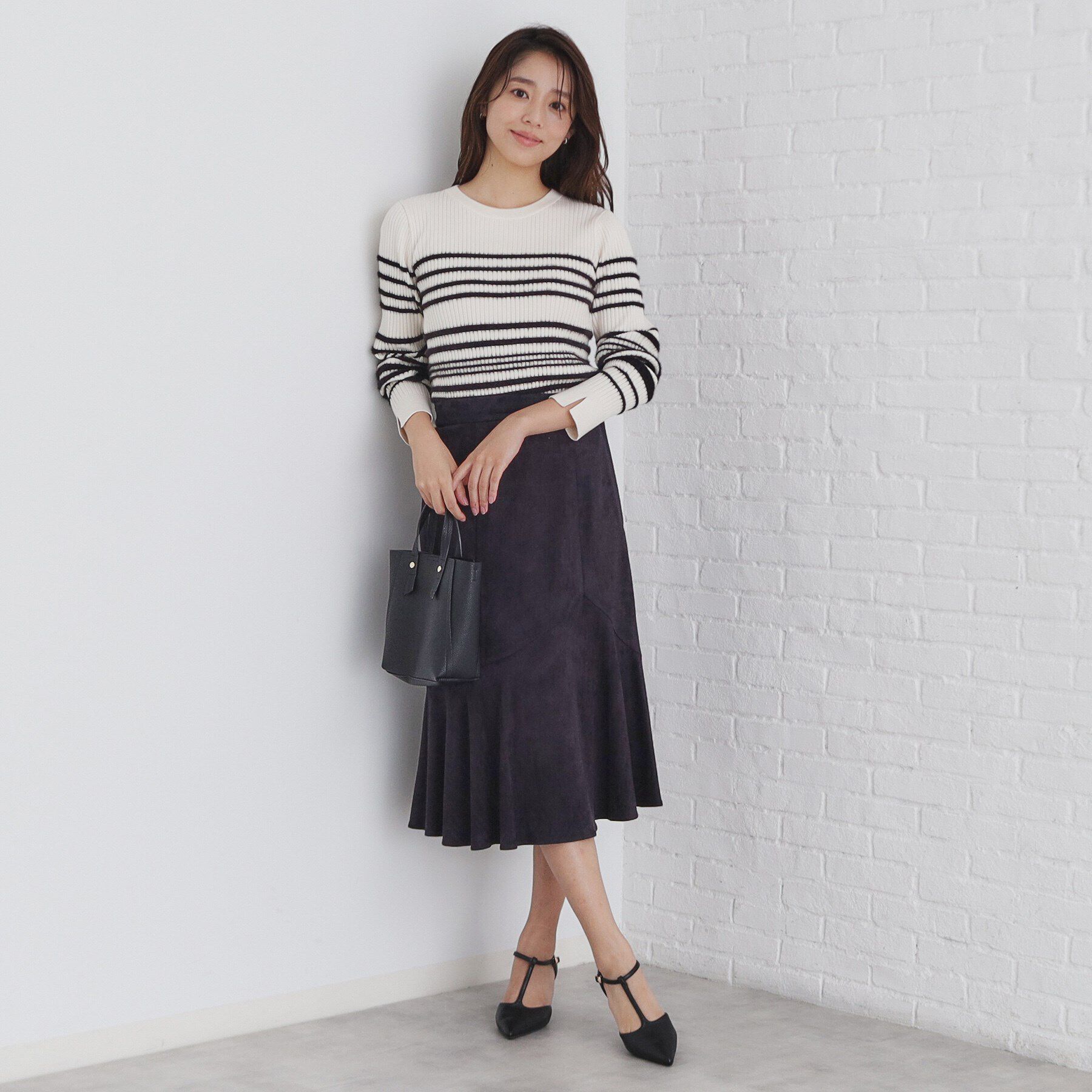 index「フェザーランダムボーダーリブニット【洗濯機洗い可】」|ニット・セーター|