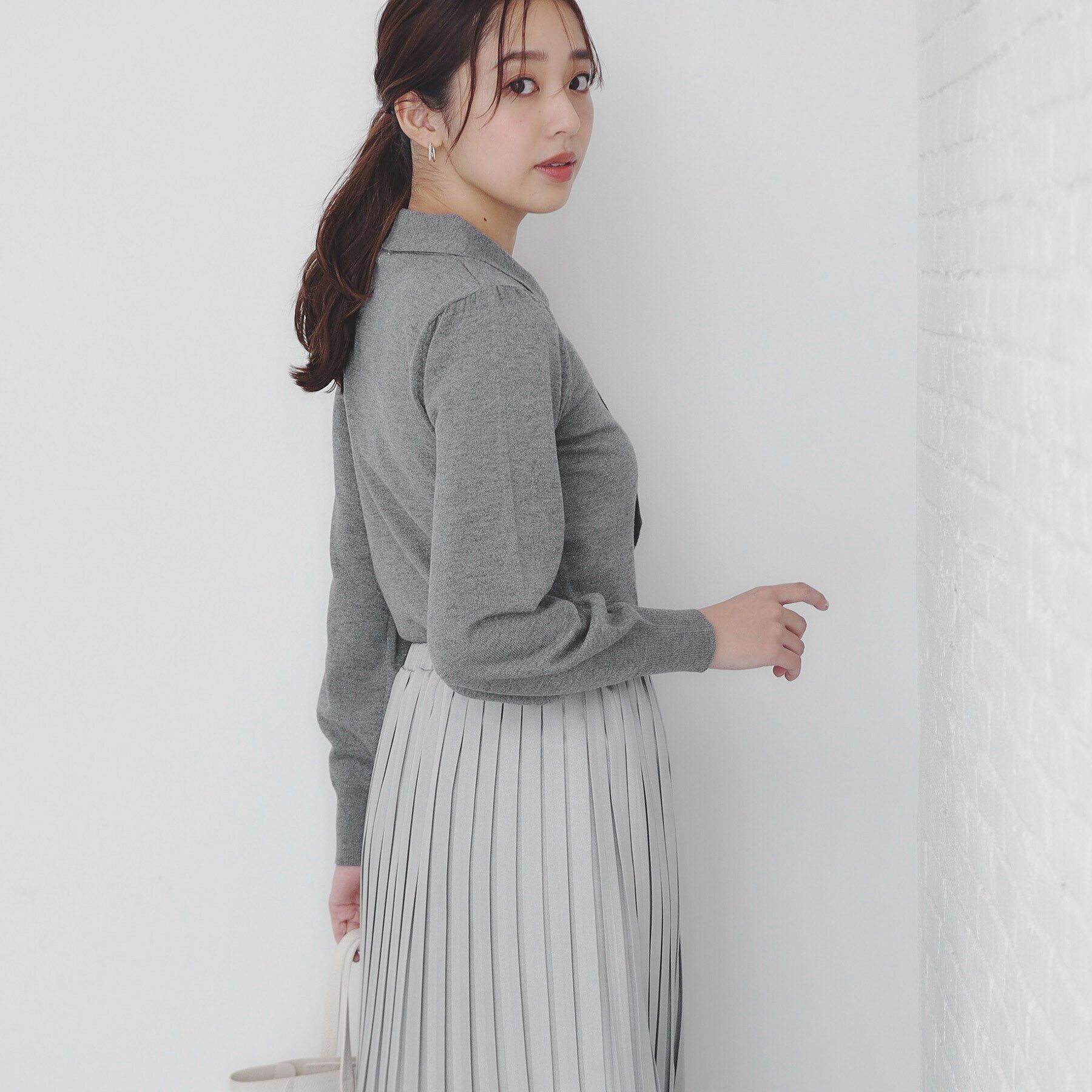 index「《8color/XS-LLsize》パール調パーツ付き ボウタイニット【洗濯機可】」|ニット・セーター|