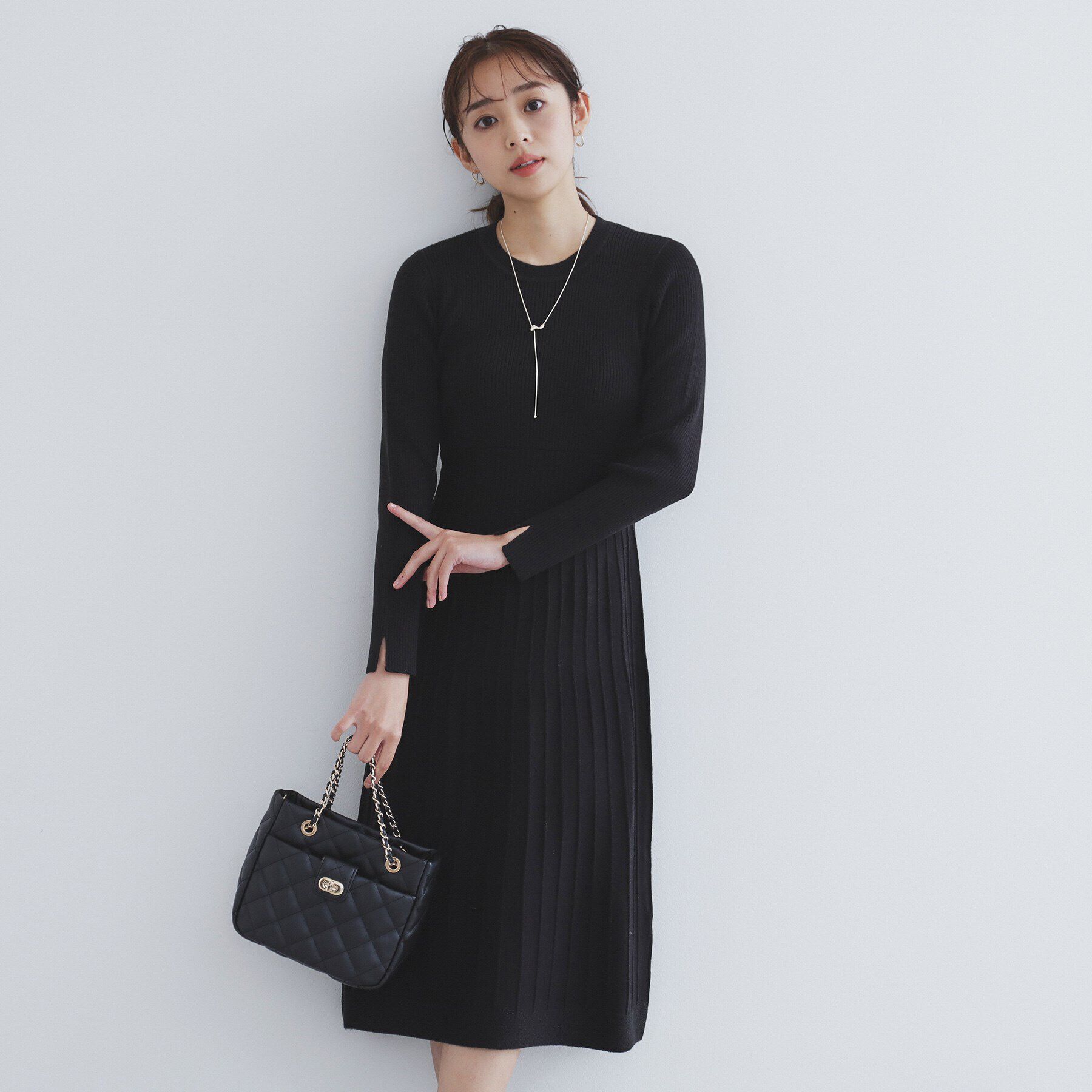 index「《XS-LLsize》マルチウェイニットワンピース【洗濯機洗い可】」|ワンピース|