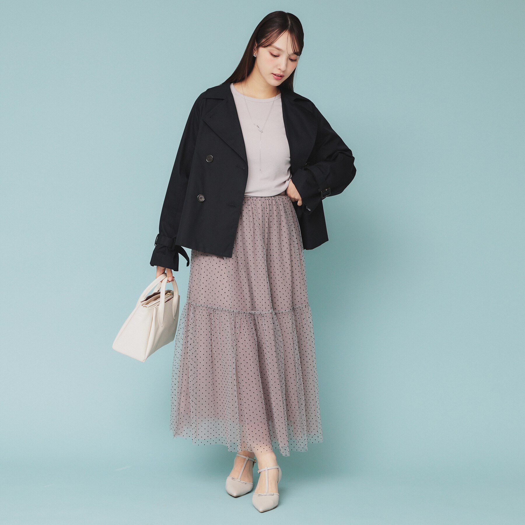 index「ドットチュールティアードスカート【洗濯機洗い可】」|スカート|