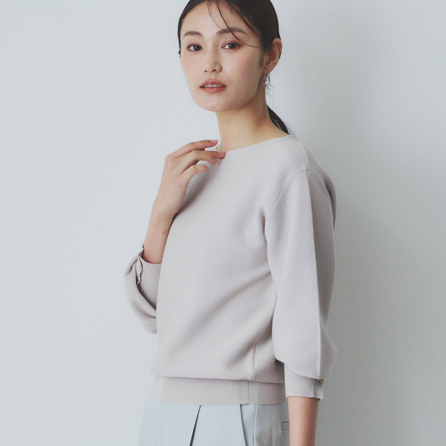 index「《6color》ガーターボートネックニット【UV/洗濯機洗い可】」|ニット・セーター|