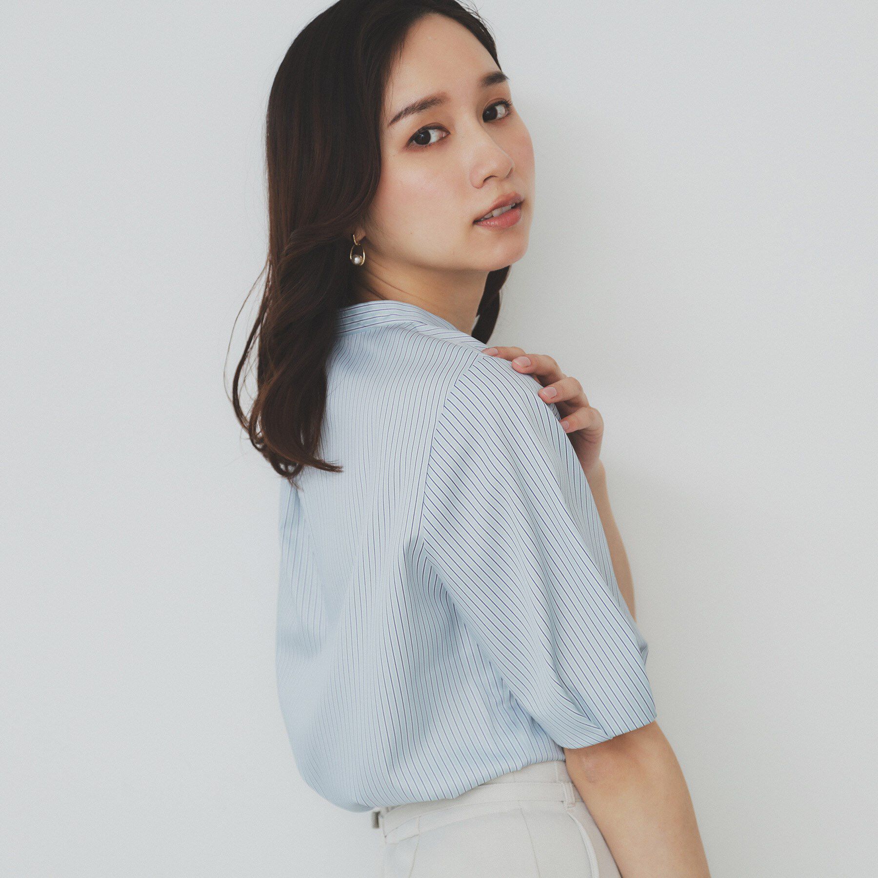 index「バンドカラータックブラウス【洗濯機洗い可/イージーアイロン/防シワ】」|シャツ・ブラウス|