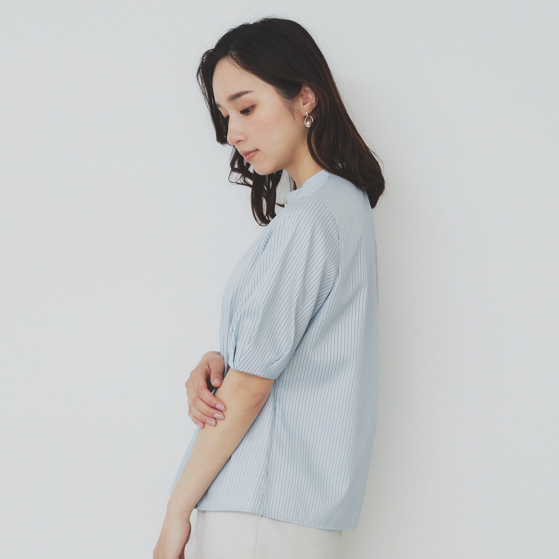 index「バンドカラータックブラウス【洗濯機洗い可/イージーアイロン/防シワ】」|シャツ・ブラウス|