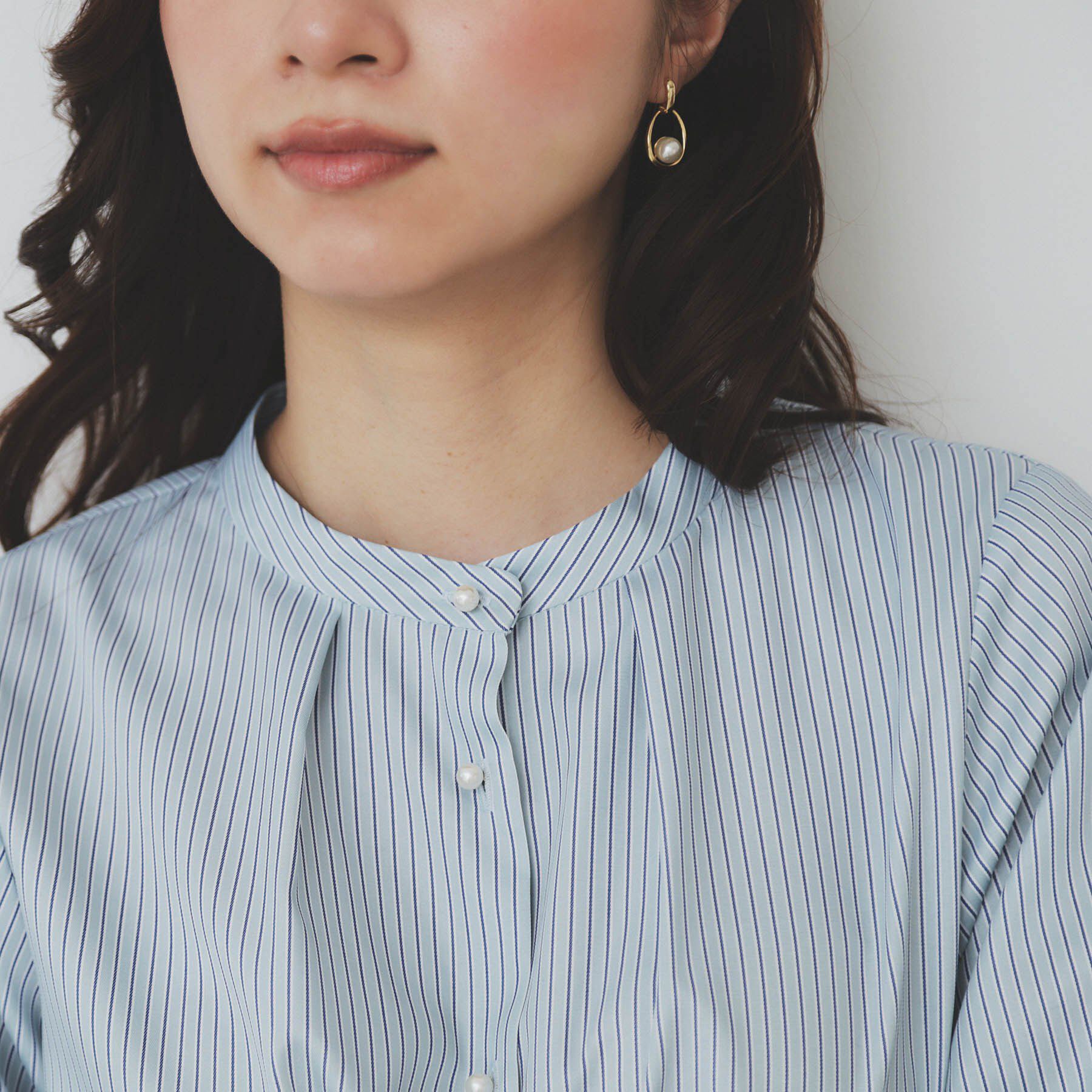 index「バンドカラータックブラウス【洗濯機洗い可/イージーアイロン/防シワ】」|シャツ・ブラウス|