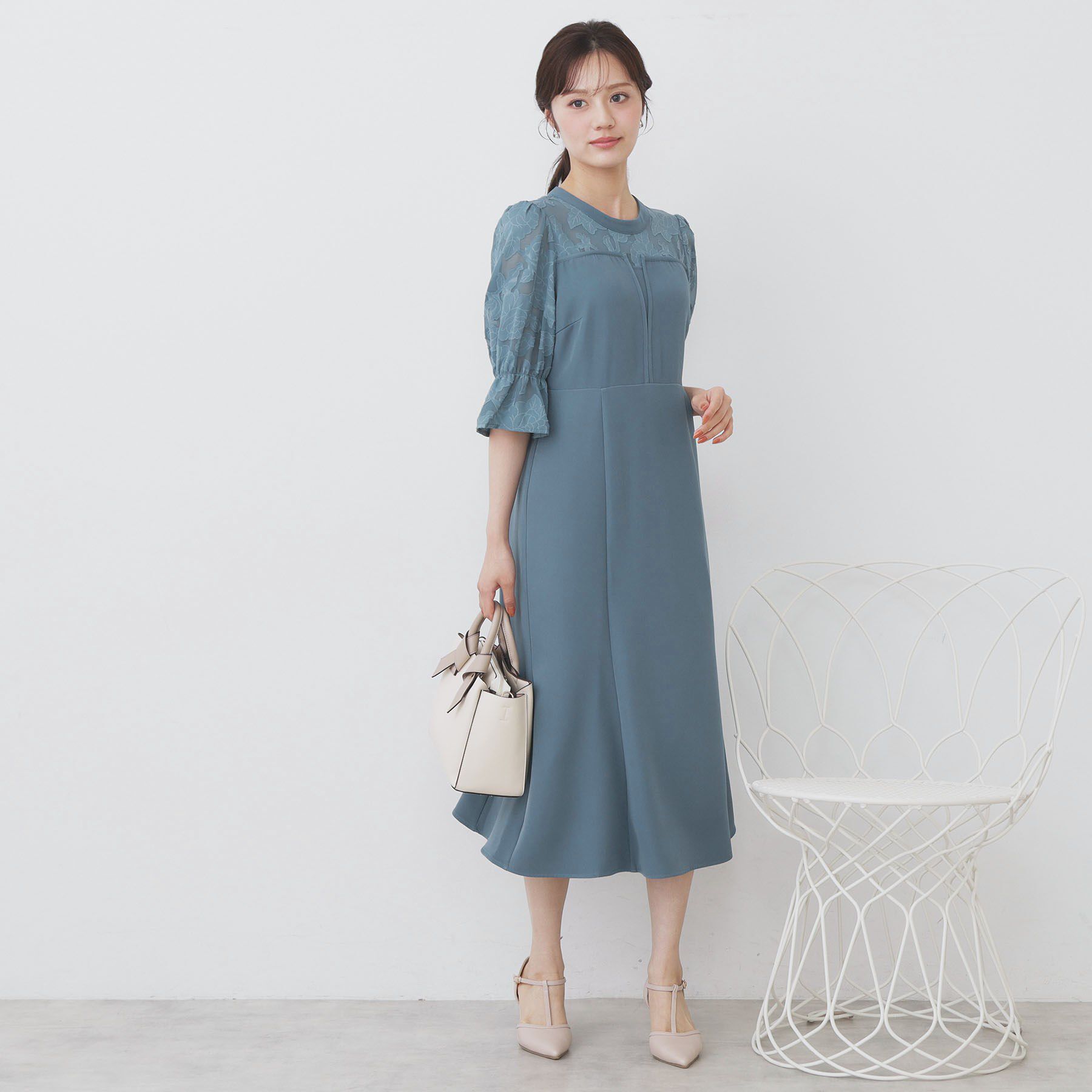 index「ドッキングマーメイドフレアワンピース【洗濯機OK/イージーアイロン/防シワ】」|ワンピース|