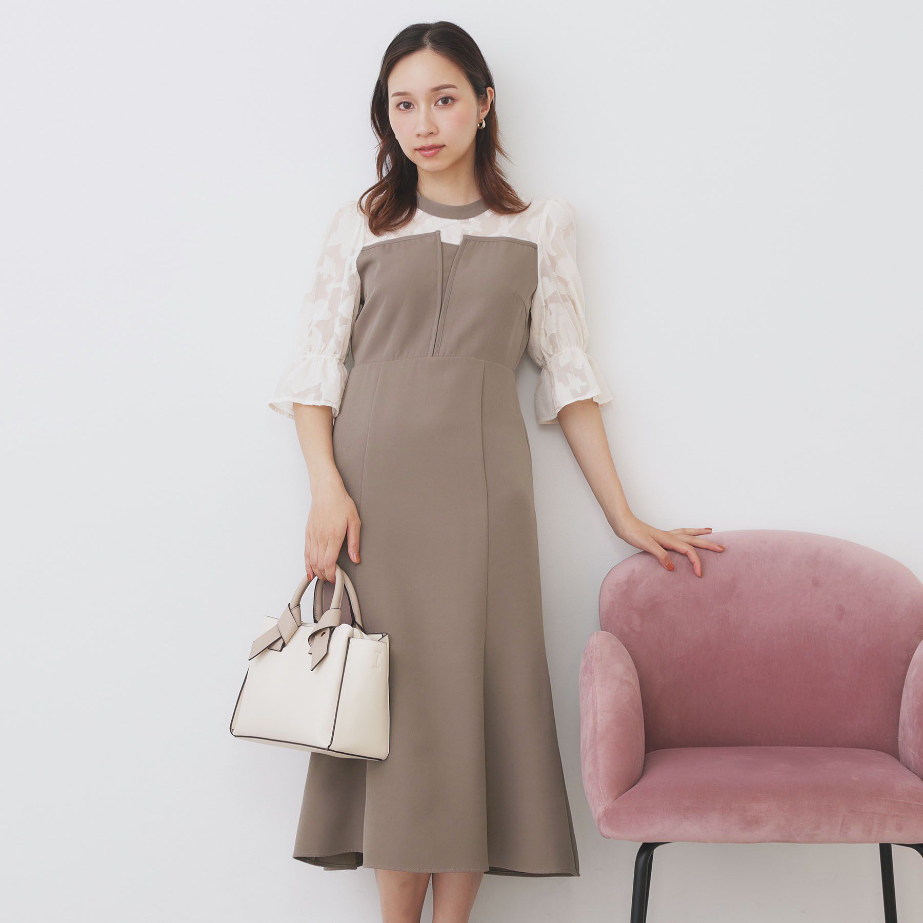 index「ドッキングマーメイドフレアワンピース【洗濯機OK/イージーアイロン/防シワ】」|ワンピース|