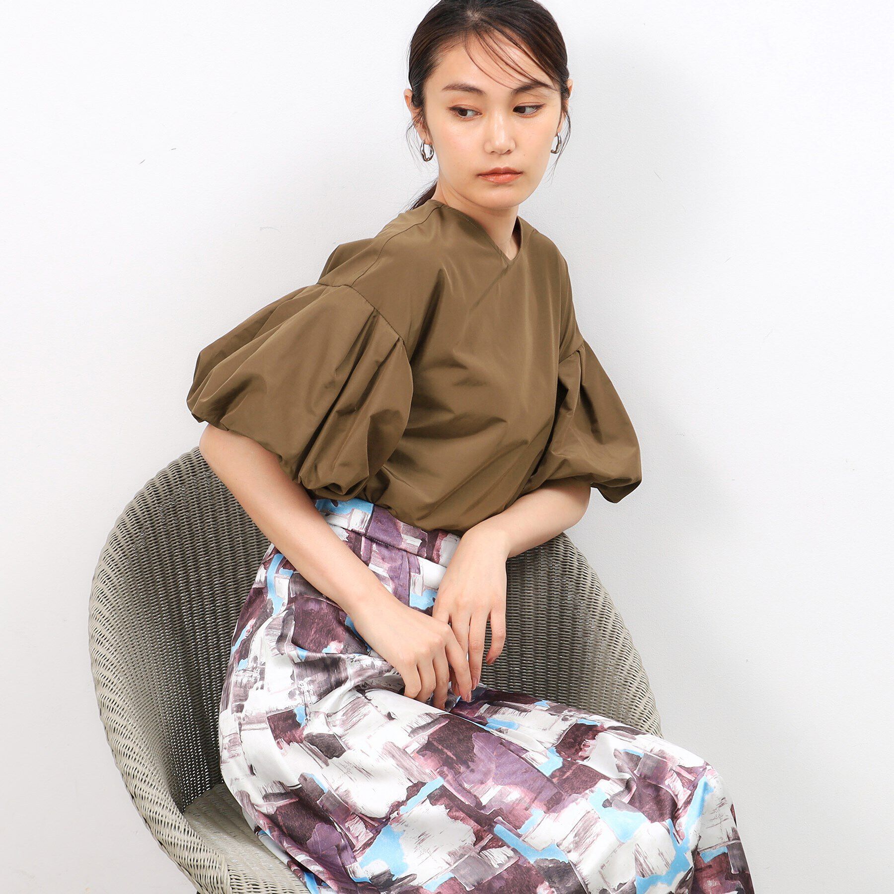 OPAQUE.CLIP「バルーンスリーブブラウス【洗濯機洗い可】」|シャツ・ブラウス|