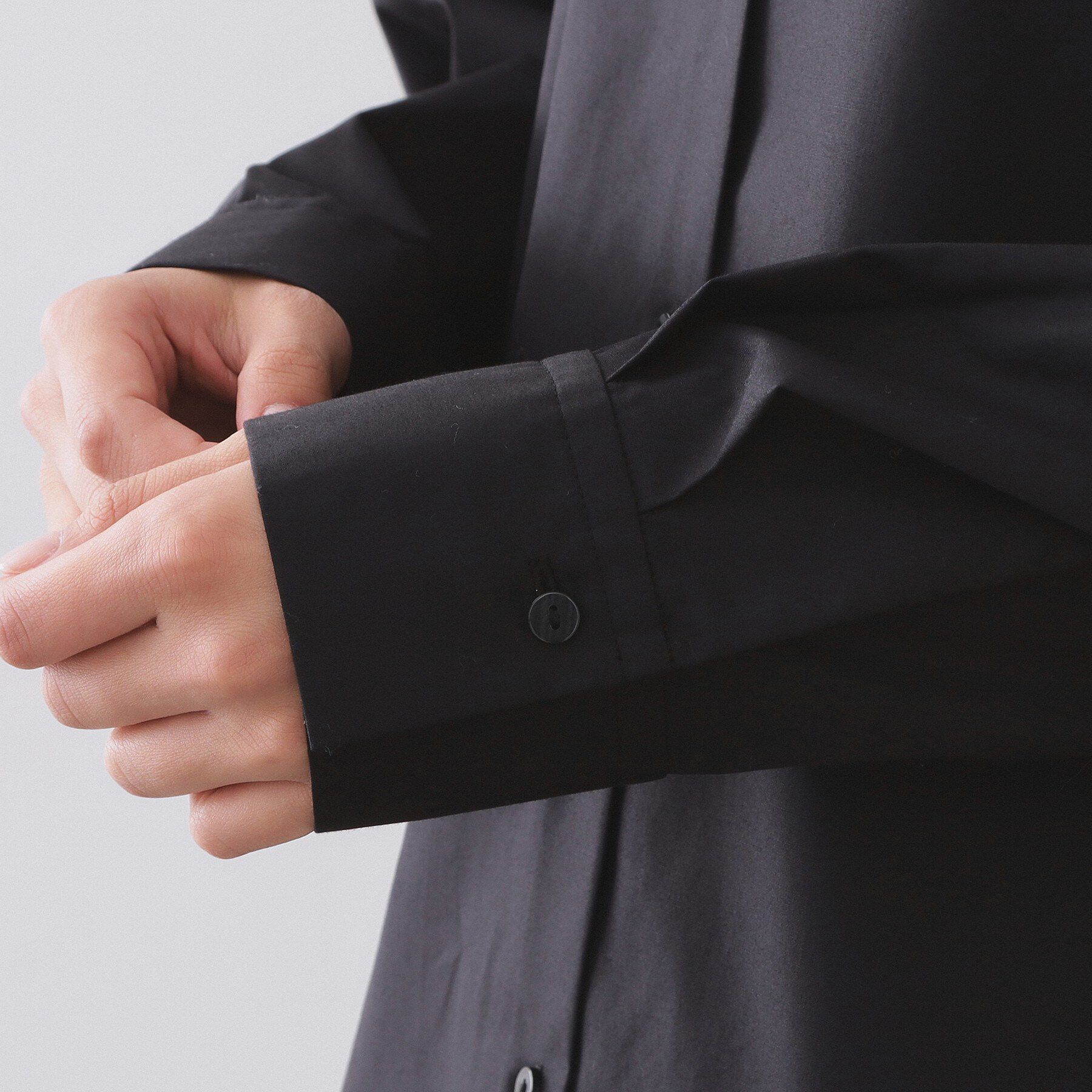 OPAQUE.CLIP「襟チュールシャツ【洗濯機OK】」|シャツ・ブラウス|