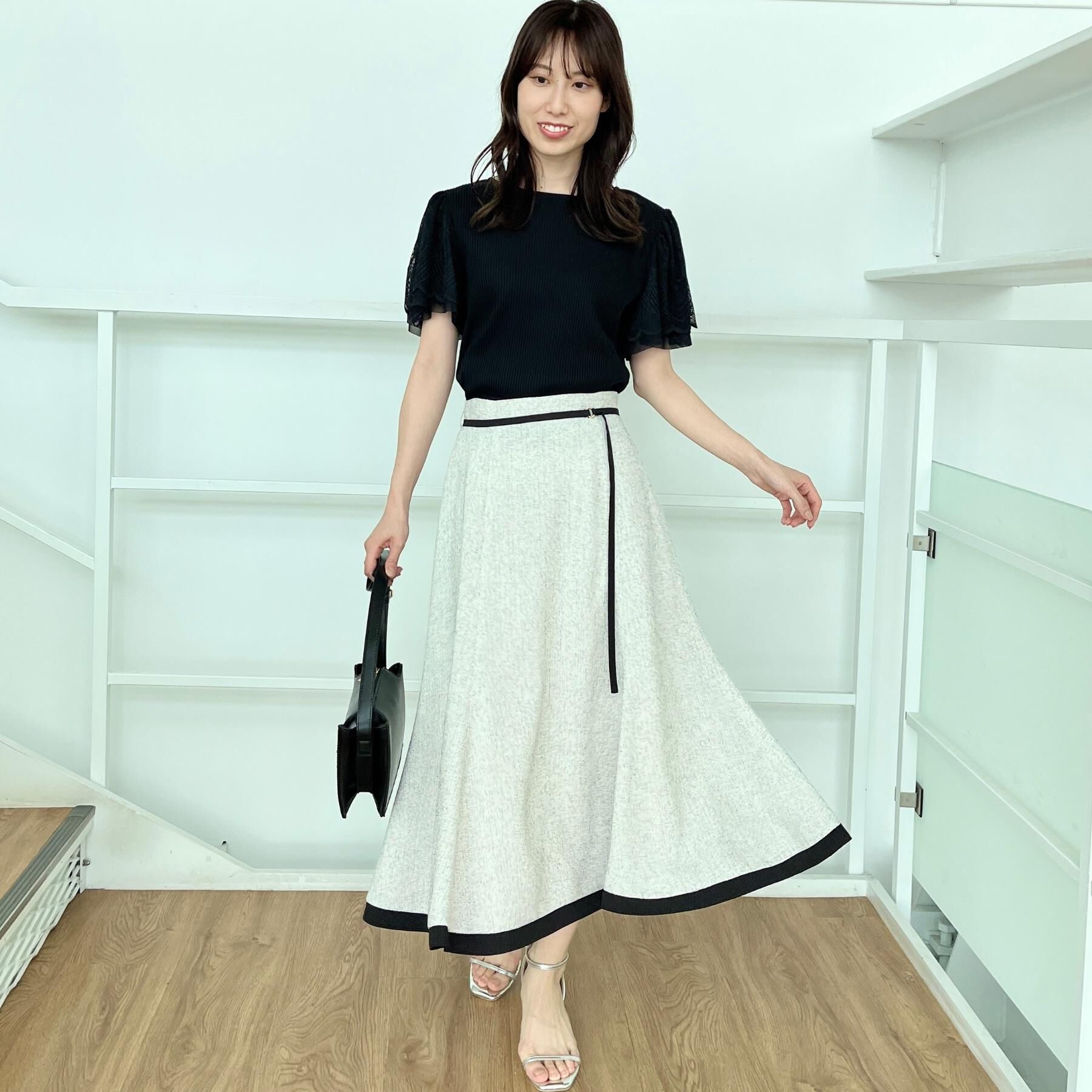 Couture broach「【洗える・きれいめ・通勤】サマーツイード配色フレアスカート」|スカート|