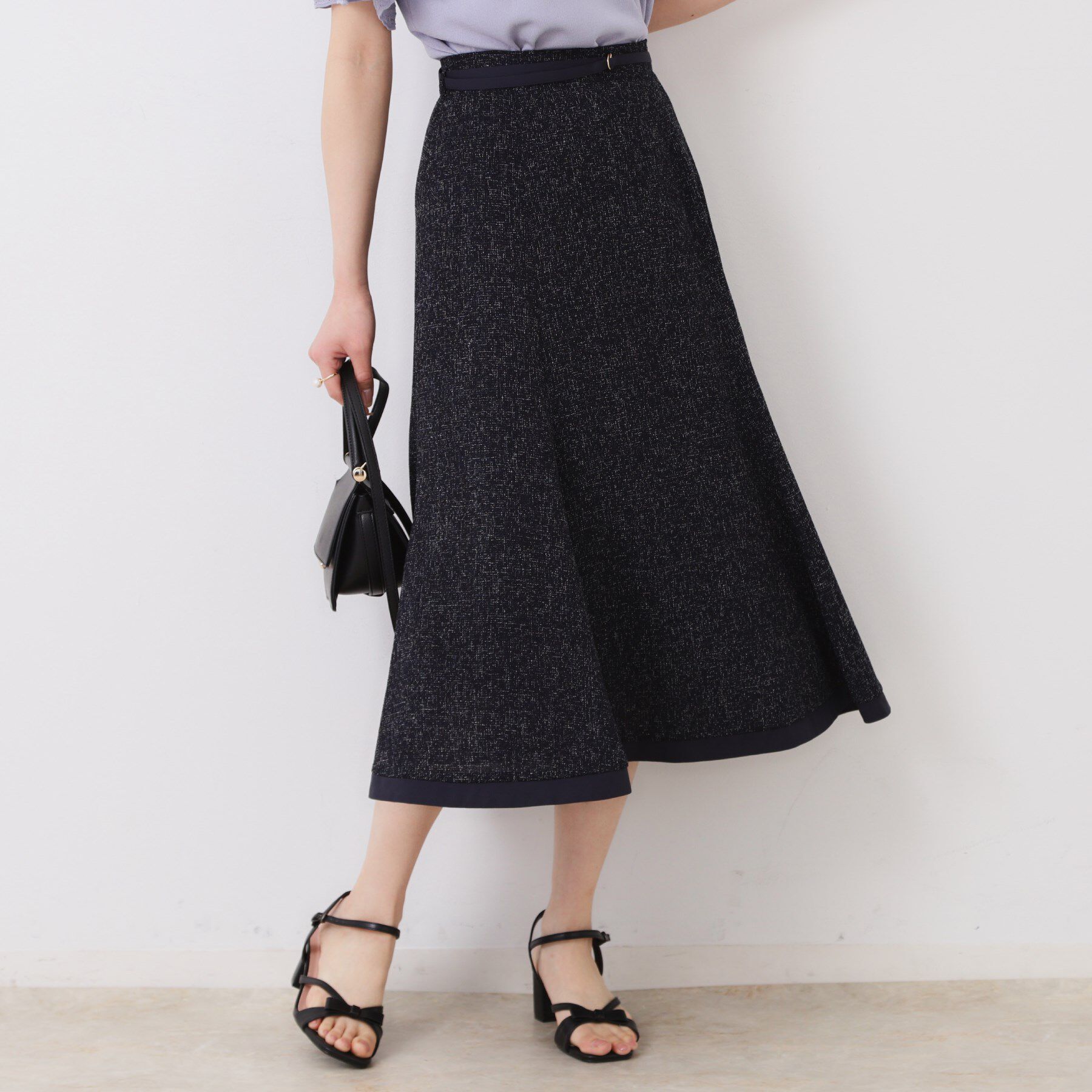 Couture broach「【洗える・きれいめ・通勤】サマーツイード配色フレアスカート」|スカート|