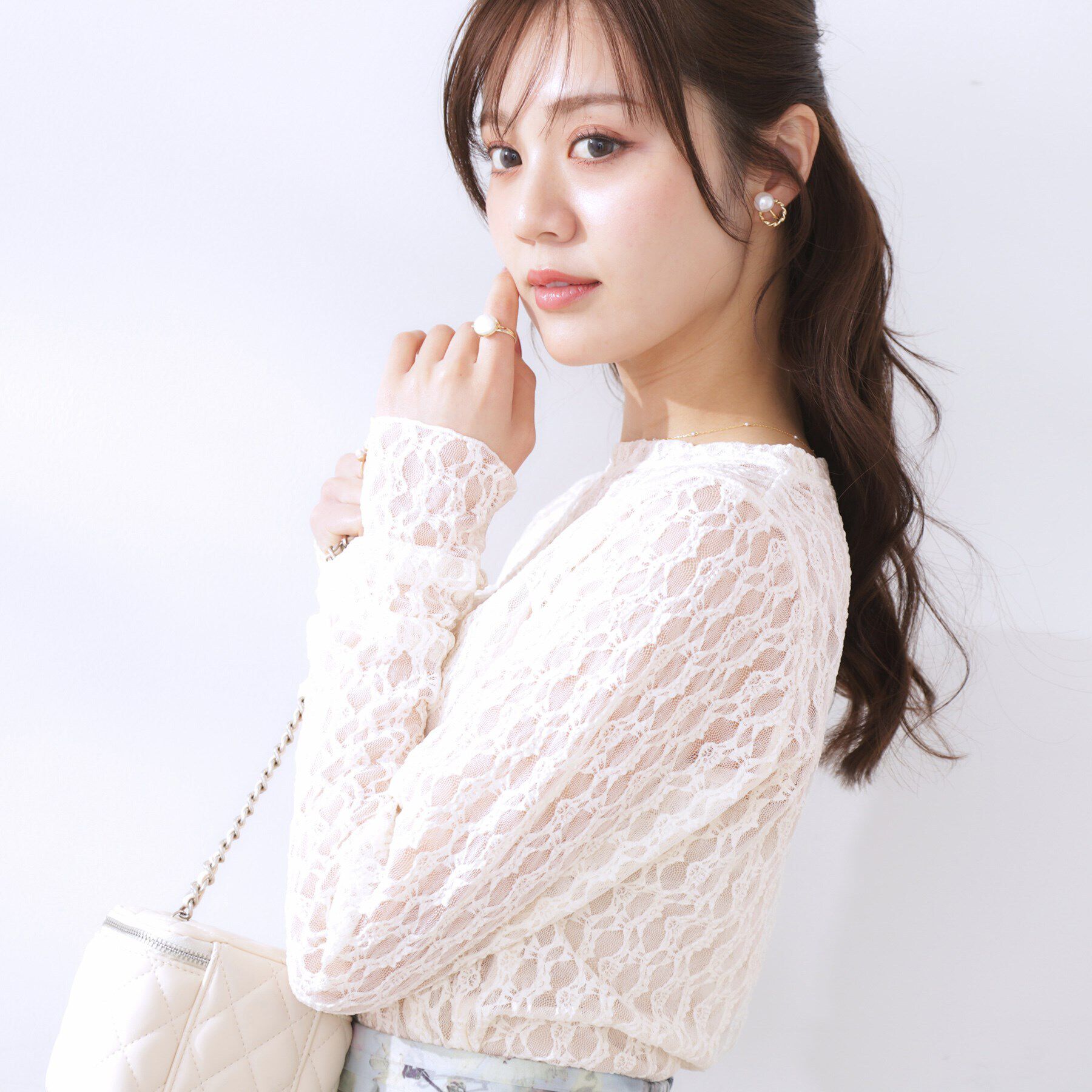 Couture broach「レースクルーネックプルオーバー」|Tシャツ・カットソー|