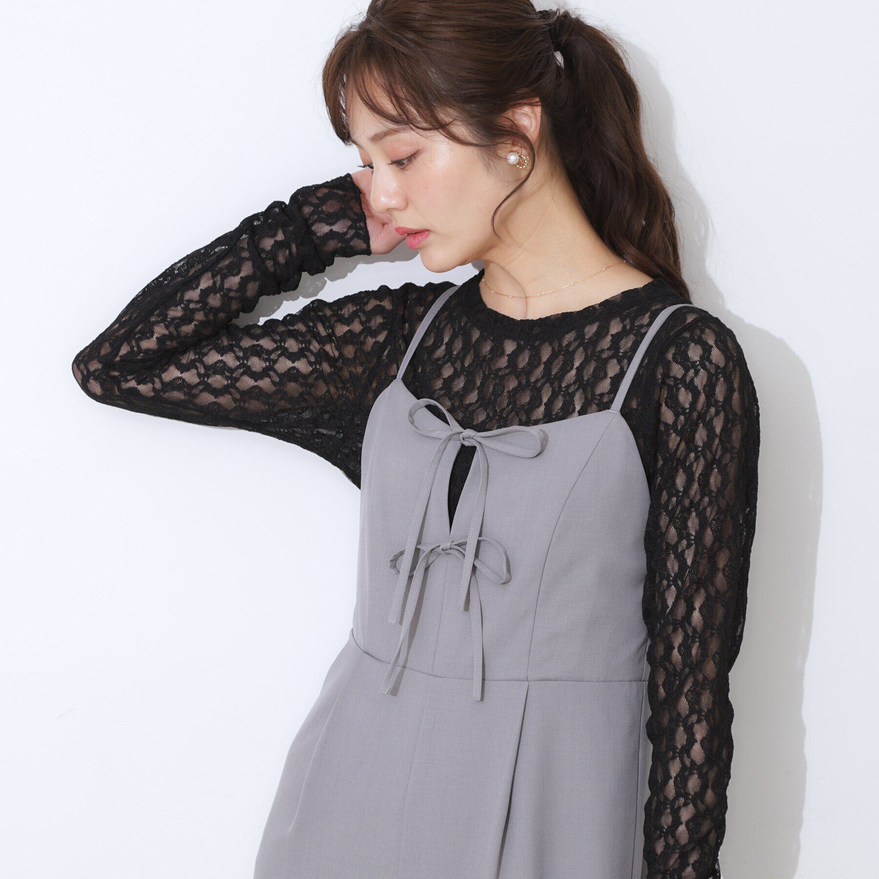 Couture broach「レースクルーネックプルオーバー」|Tシャツ・カットソー|