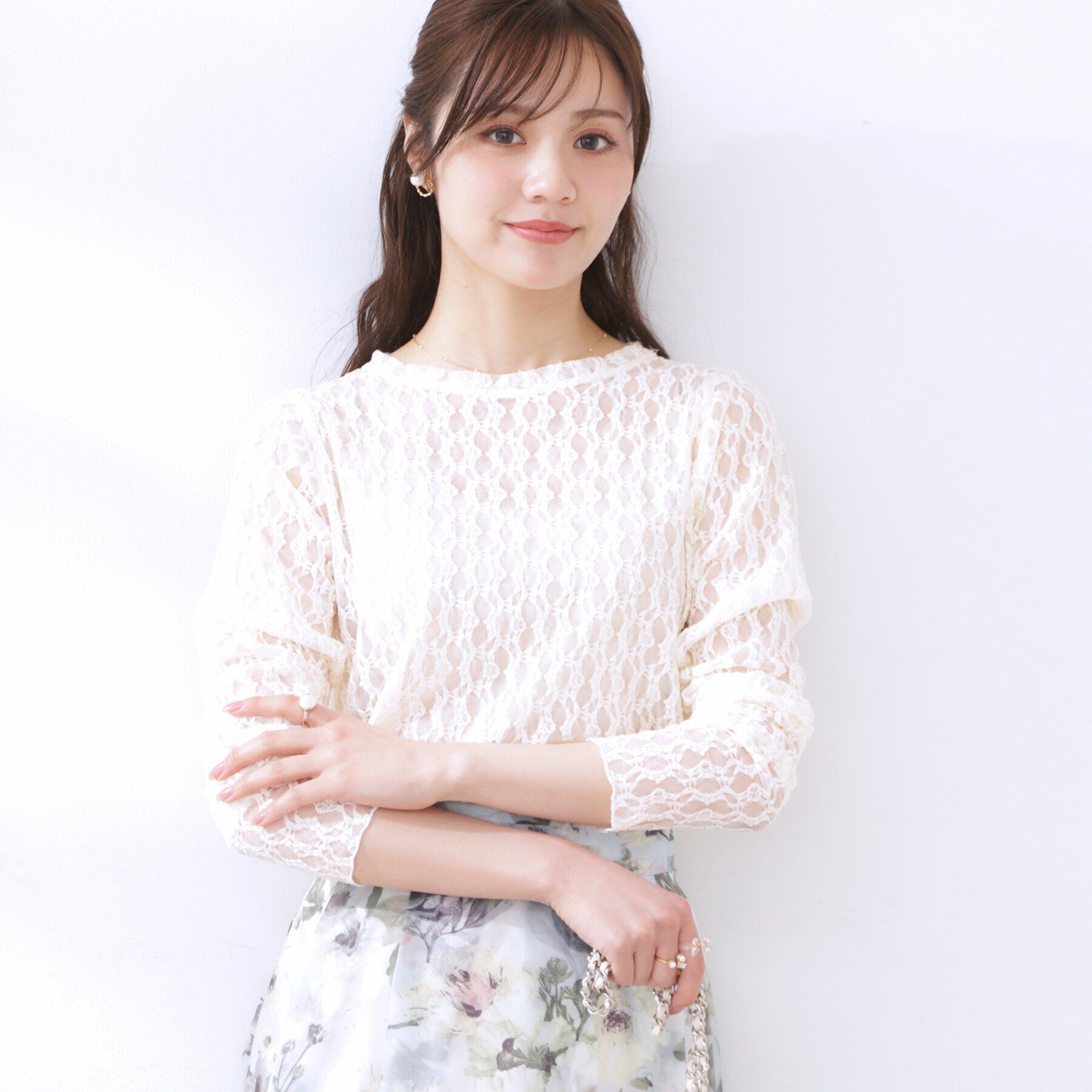 Couture broach「レースクルーネックプルオーバー」|Tシャツ・カットソー|