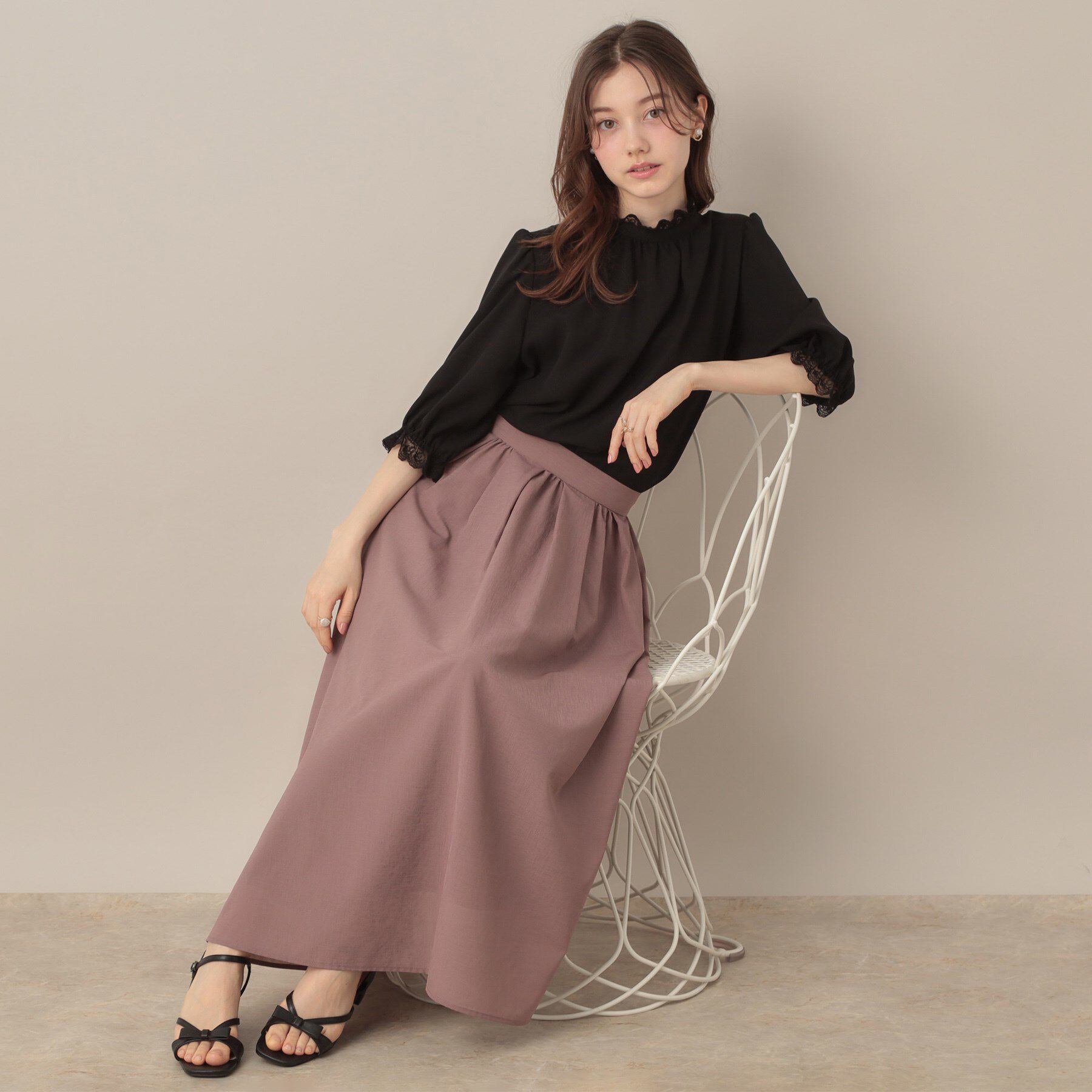 Couture broach「【華やか・大人可愛い・5分袖】エンブロレース前後2WAYブラウス」|シャツ・ブラウス|