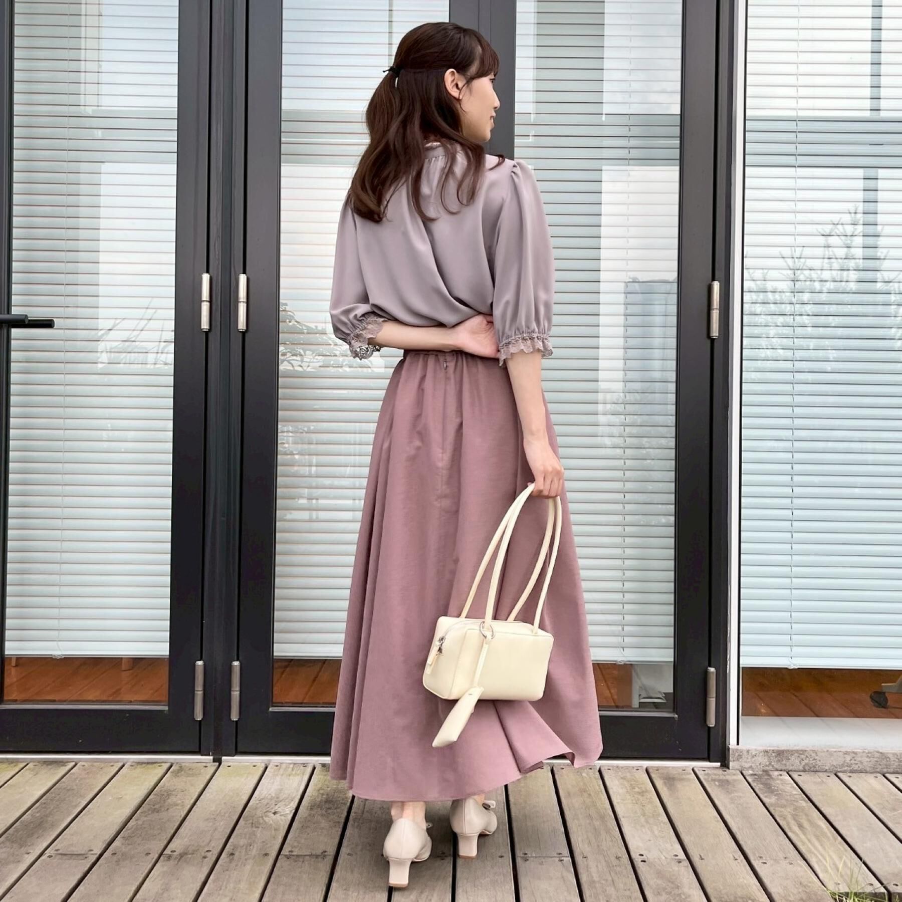 Couture broach「【華やか・大人可愛い・5分袖】エンブロレース前後2WAYブラウス」|シャツ・ブラウス|