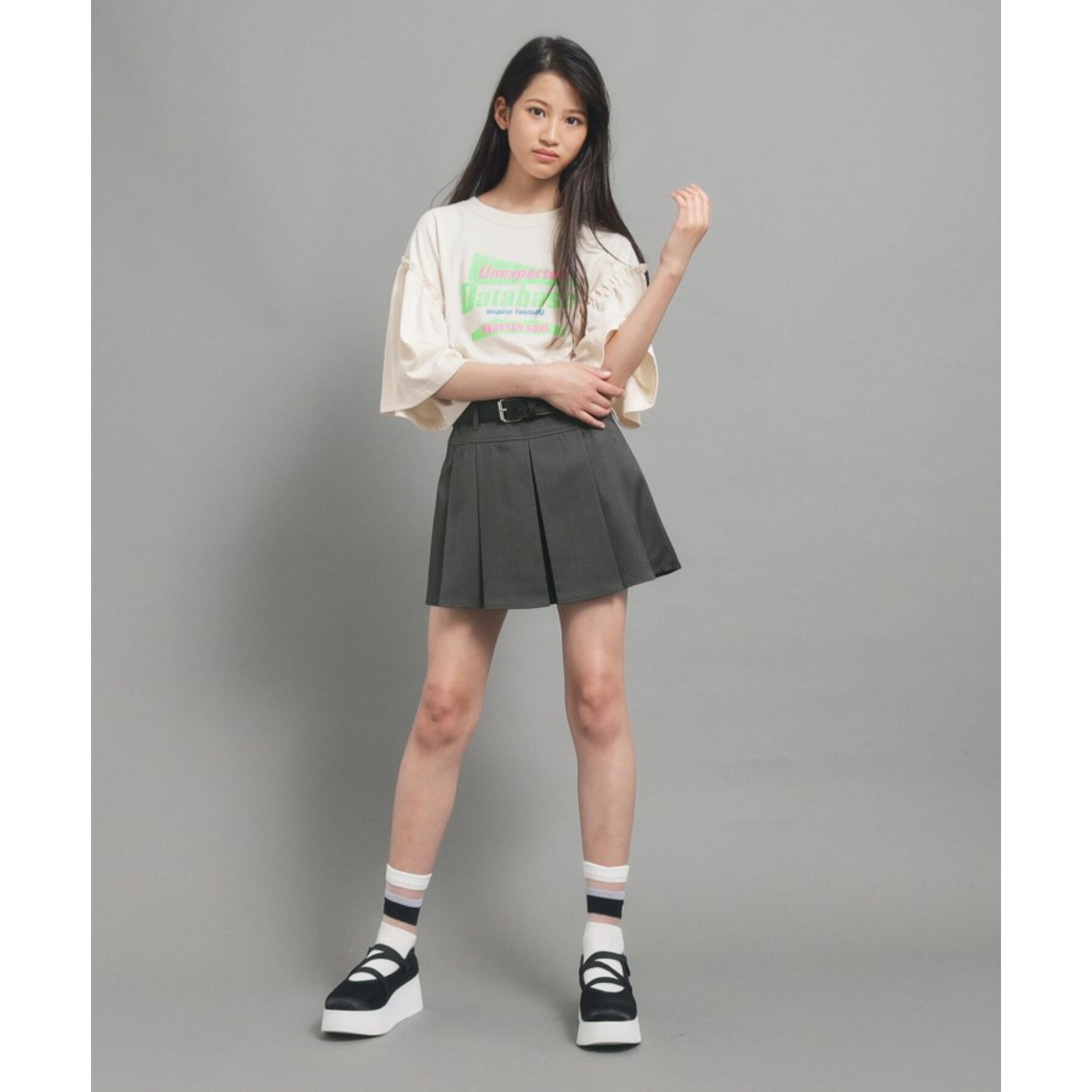 PINK-latte「【カラー追加/オールシーズン対応】ベルト付きプリーツスカート」|スカート|